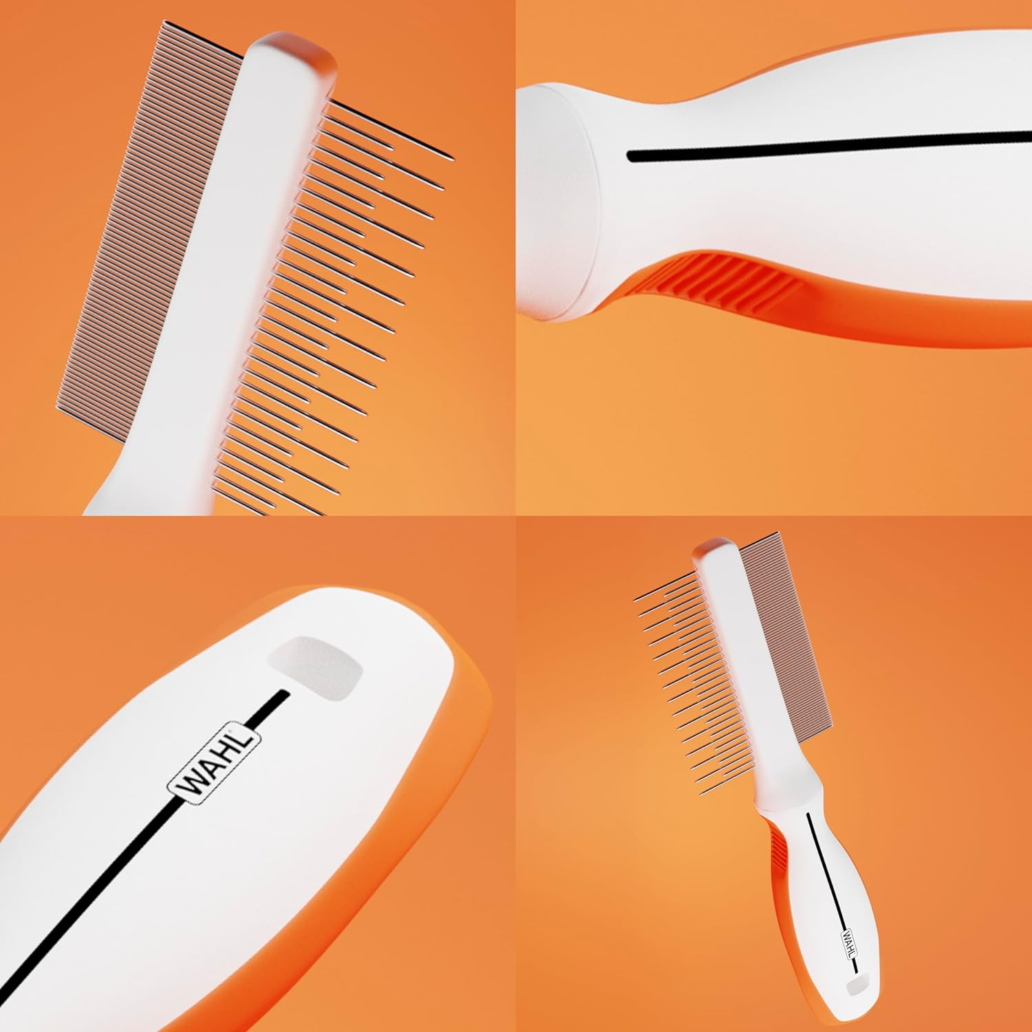 Wahl Animal White/Orange 2-In-1 Flea & Finishing Comb WE58913 image number 2