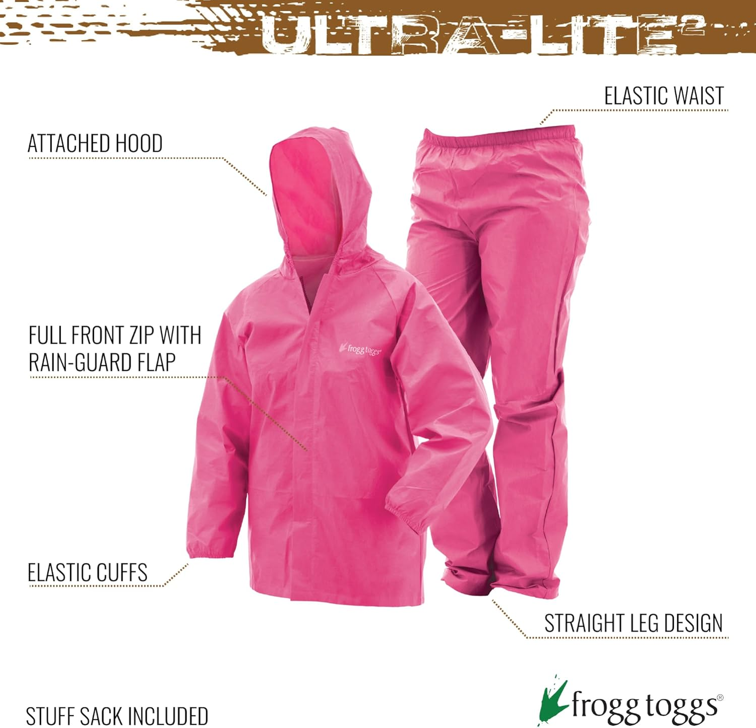 FROGG TOGGS Youth Ultra-Lite2 2-Layer Waterproof Breathable Rain Suit image number 6