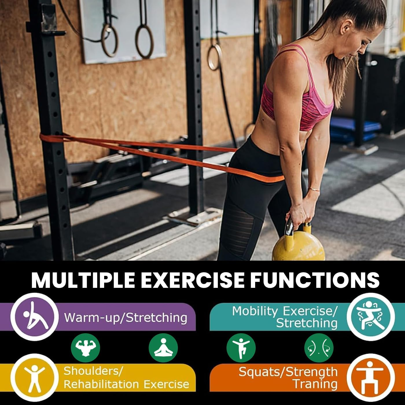 ZQZHDQ Resistance Bands Set 6 Pcs, Essential Power Bands, Resistance Band Exercise with Handles, Door Anchor, Suitable for Body Shaping, Yoga, Home Workouts image number 1