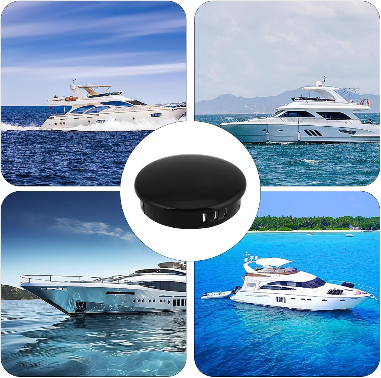 Alasum Boat Steering Wheel Center Cap 2.5 Inch Pc Material Axle Cover Marine Hardware for Yacht Steering Wheel Protection Easy Installation image number 4