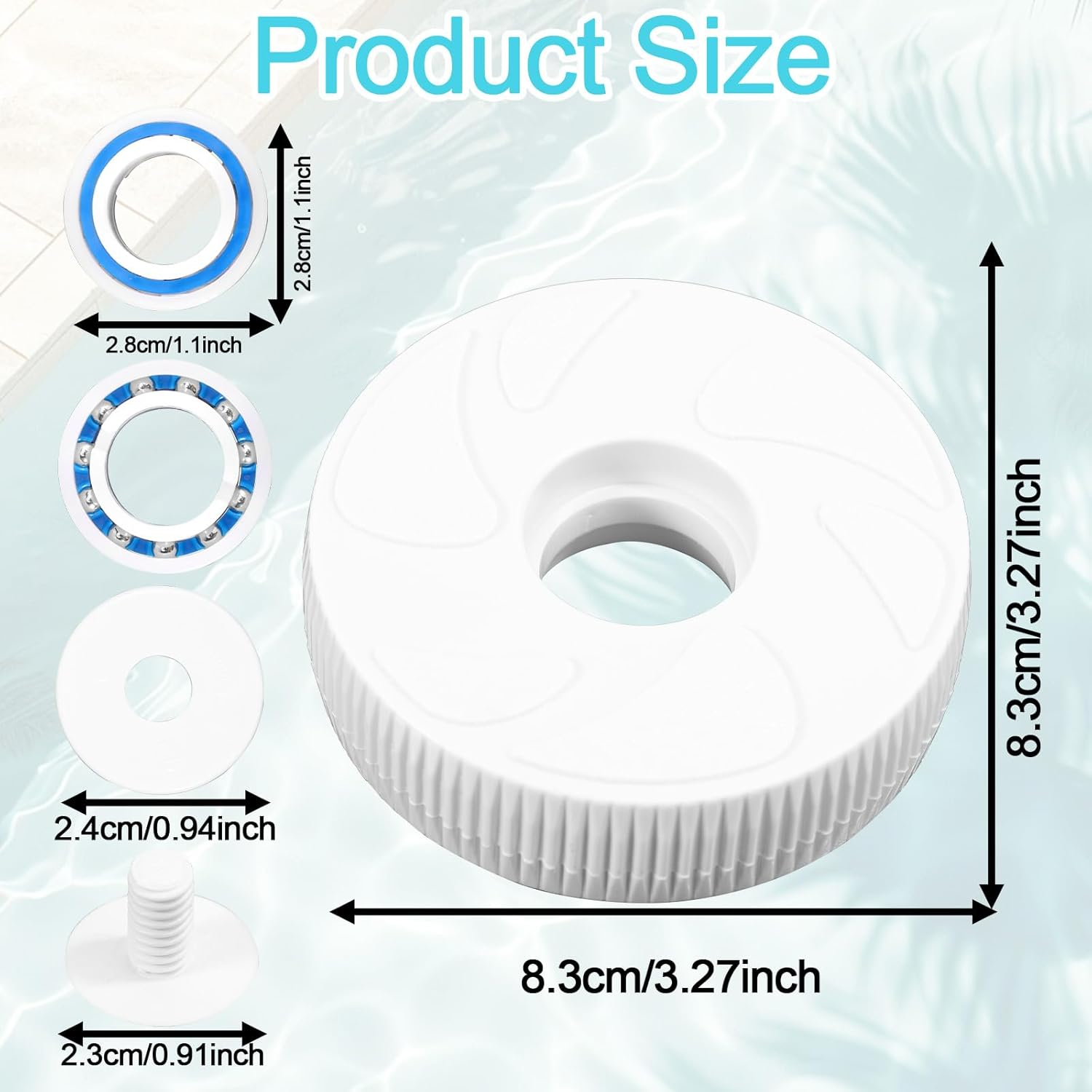 Pool Cleaner Replacement Parts Compatible with Polaris 280/180 Pool Cleaner Roller, Include Small Idler Wheel C16 Bearing C60 Wheel Screw C55 Washer C64 image number 1