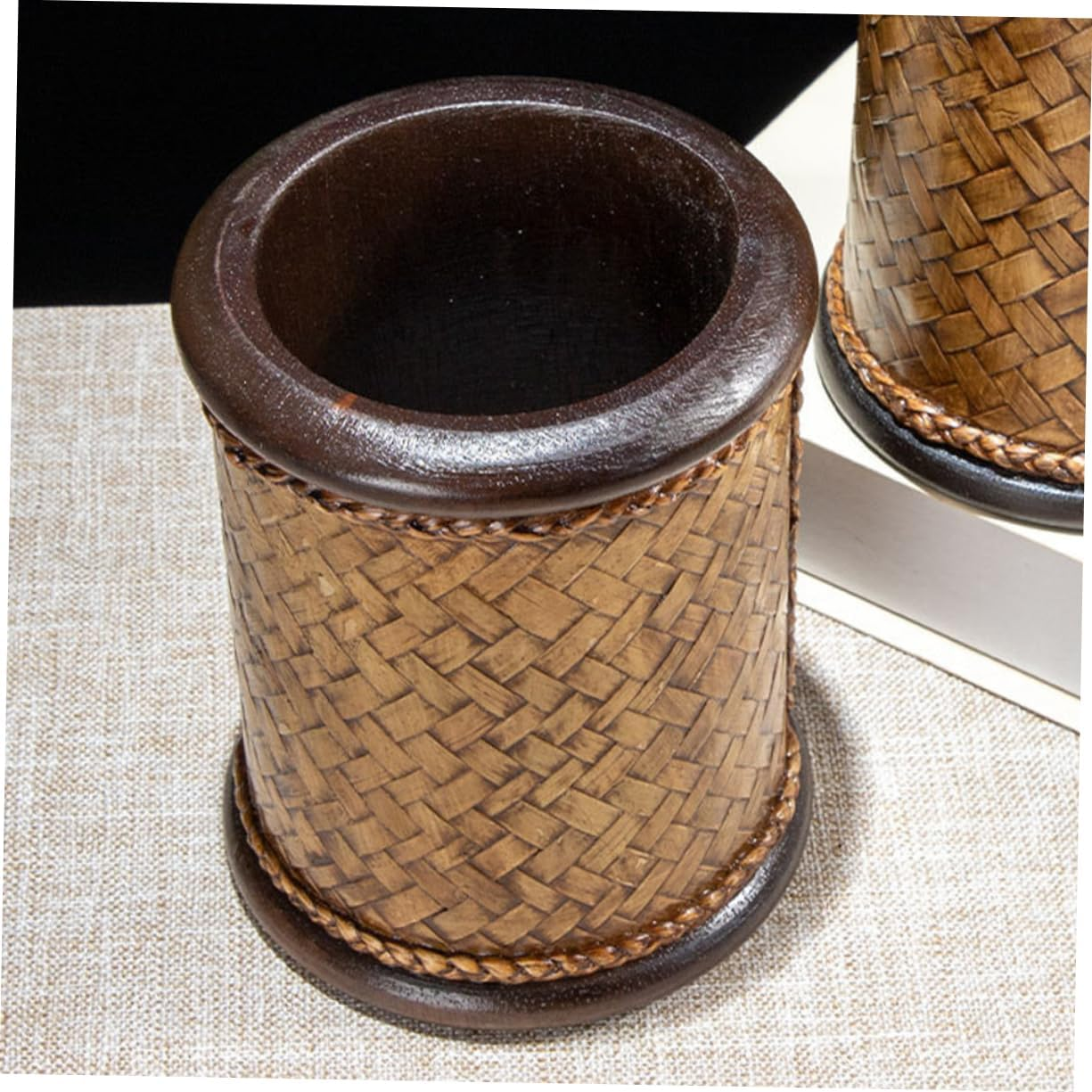 NUOBESTY Wood Pen Holder Vintage Desk Organiser Classroom Storage Office Accessory image number 4