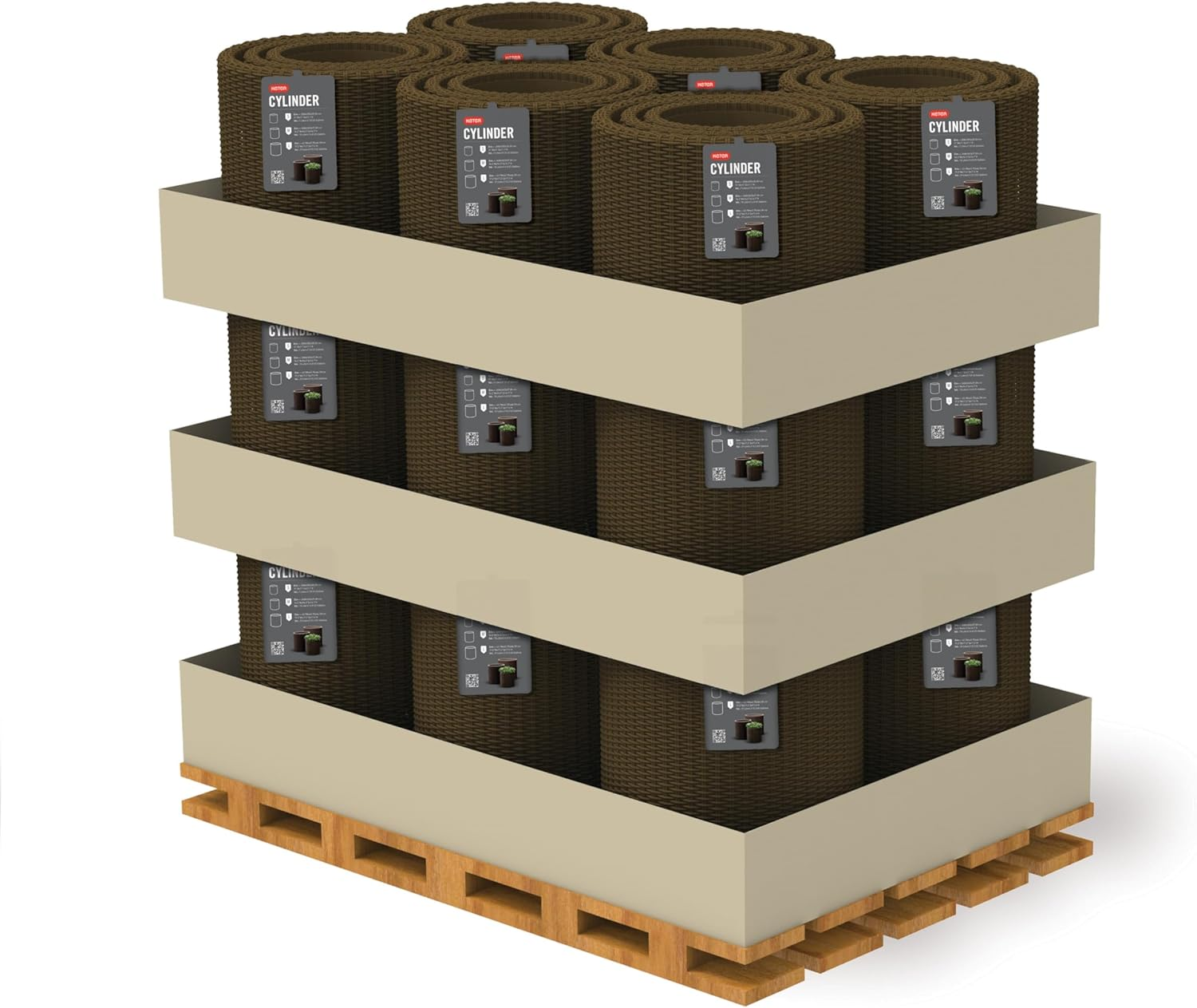 Keter Cylinder Planter, Brown, Small/Medium/Large (Pack of 3) image number 2