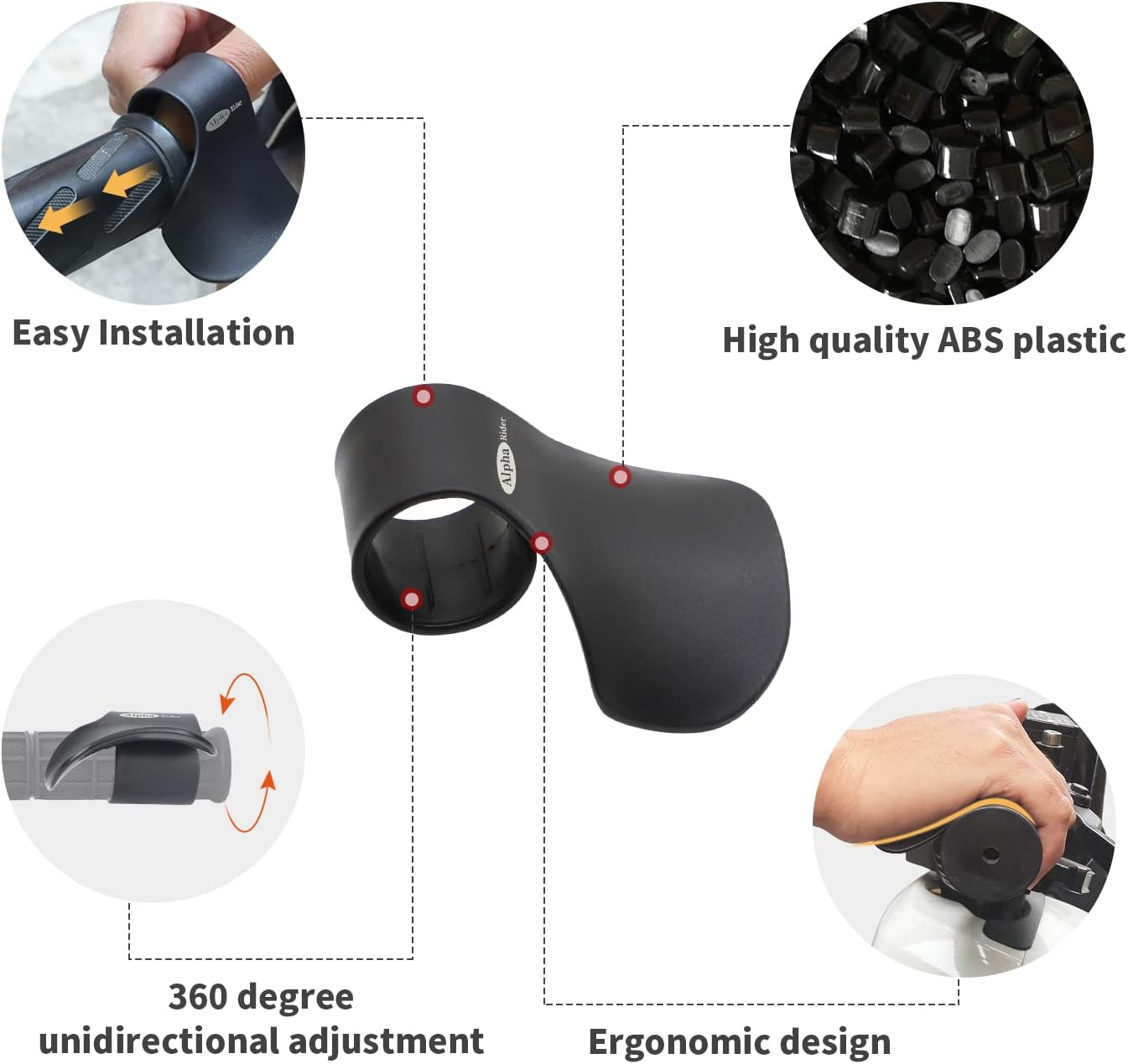 Alpha Rider Universal 22MM Black Throttle Mounted Motorcycle Cruise Assist Oil Control for Aprilia BMW Bimota Ducati Honda Kawasaki Suzuki Triumph Yamaha Street Bike Sport off Road Scooter Naked ATV image number 1