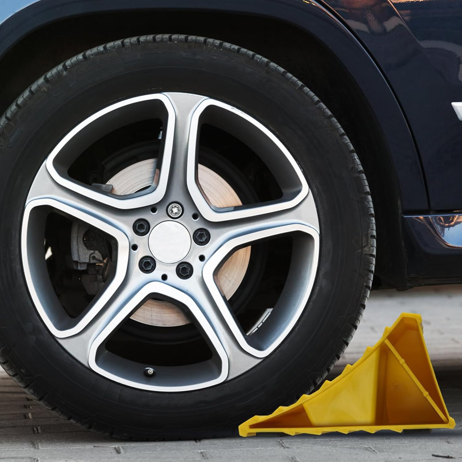 Tire Chocks - Triangular Tire Stabilizer Chock | Car Stop Wheel Block - for Truck Trailer RV Camper Automotive Sedan ATV Garage Parking image number 6
