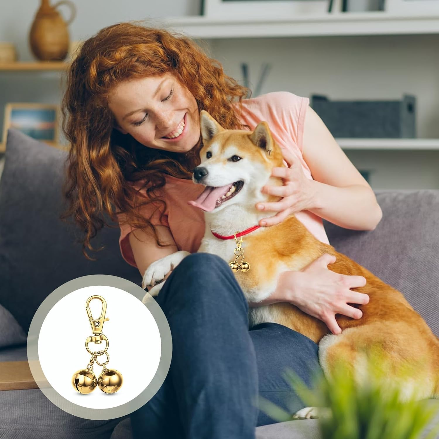 Fokmuaex 4 Pcs Pet Bells for Dog Cat - Gold & Silver Training Bells, Decorative Charm Pendants Jewelry for Pet Necklace Collar Accessories image number 4