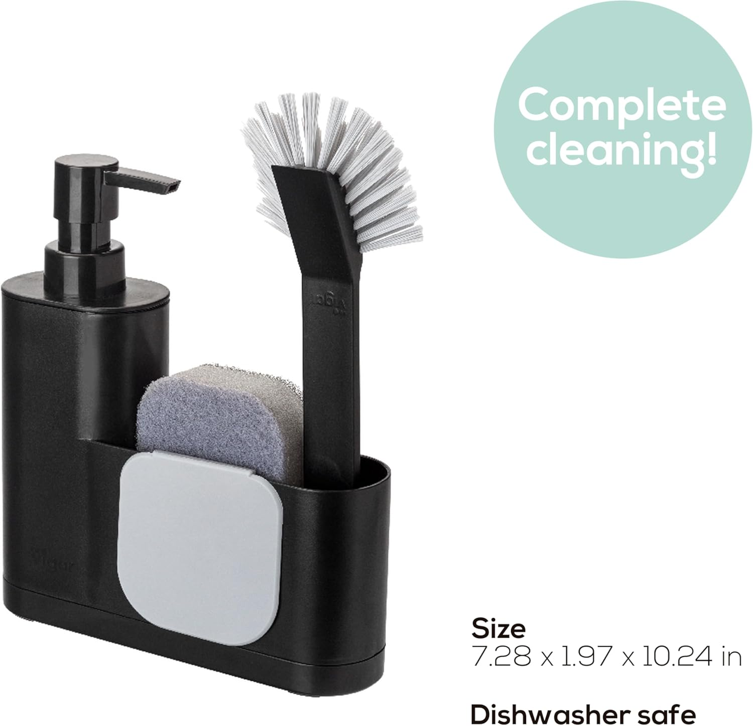 Vigar Rengo Black Monobloc Sink Caddy 4-Pieces Set image number 5