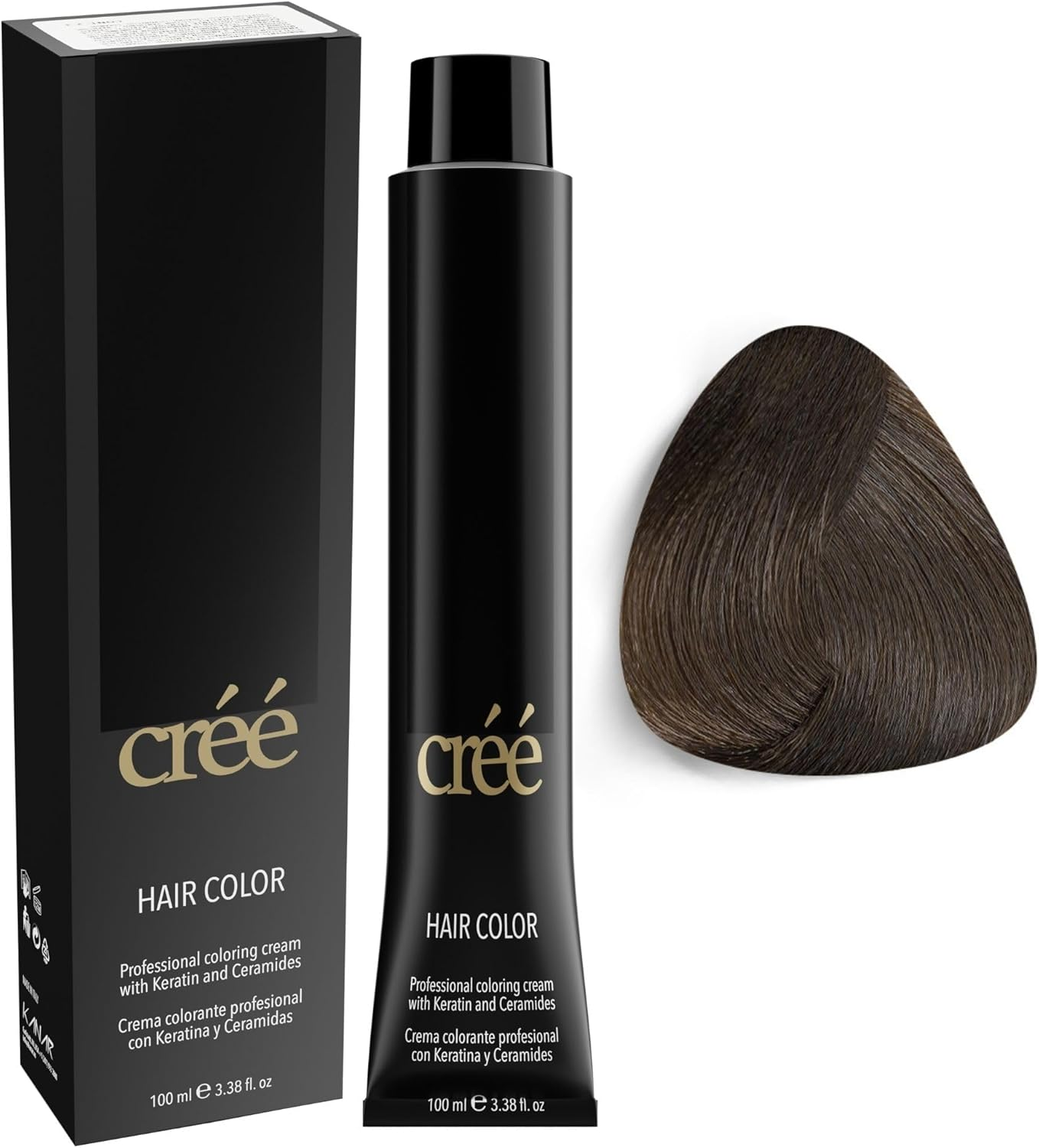 Cree Hair Color W/Keratin and Ceramides - 3.38 Fl Oz - 1 Pack Professional Coloring Cream (6.1-Dark Ash Blond)