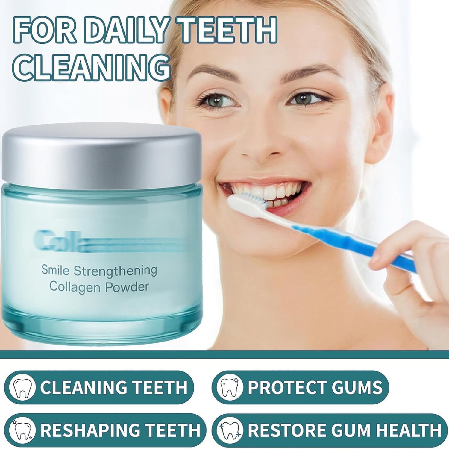 Collagum Smile Strengthening Collagen Powder, Collagen Tooth,Powder Protect Gum, Natural Toothpaste Cleaningpowder ,1 Pcs image number 3