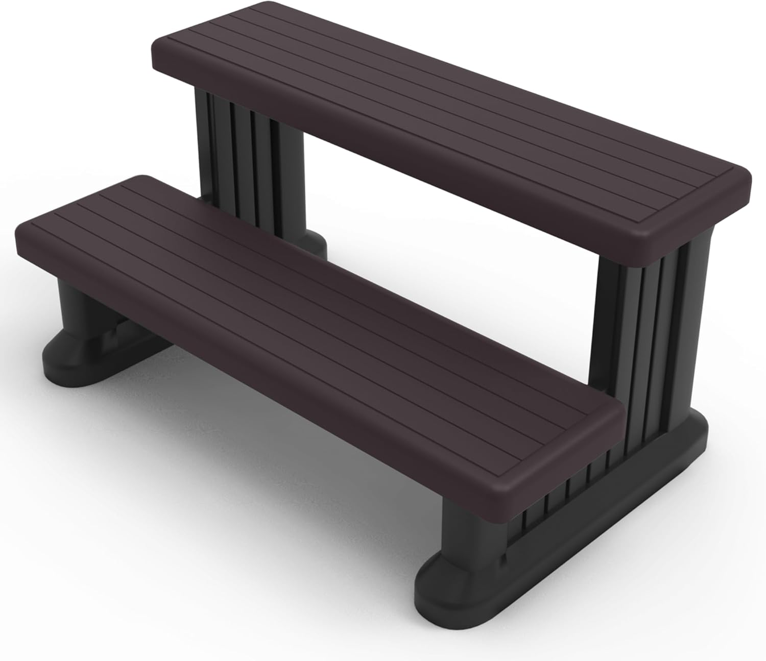 GREVO Hot Tub Steps Spa Steps for round or Straight Sided Spa (Brown)