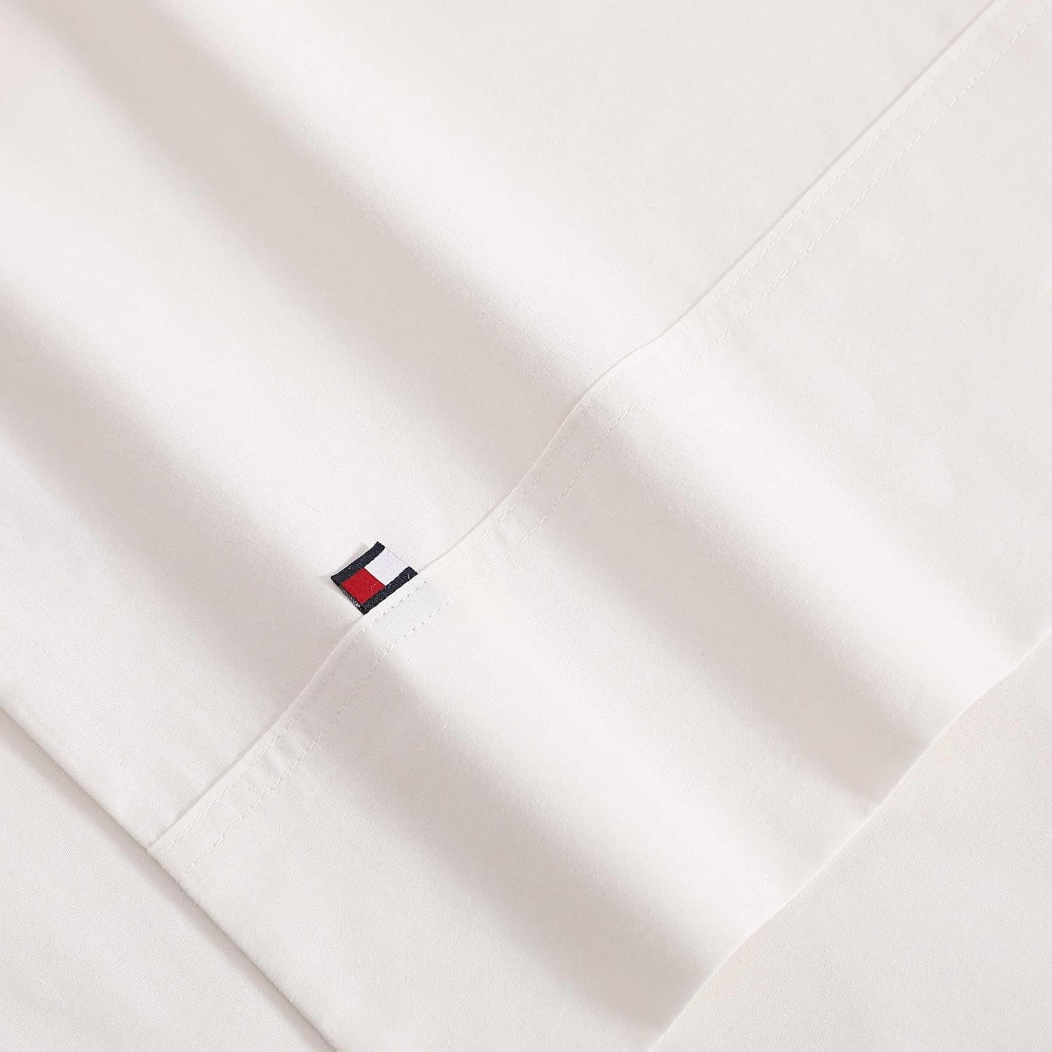 Tommy Hilfiger - Sheet Set, Cotton Washed Percale Bedding with Matching Pillowcases, Crisp & Cool, Solid Home Essentials (Ivory, King) image number 4