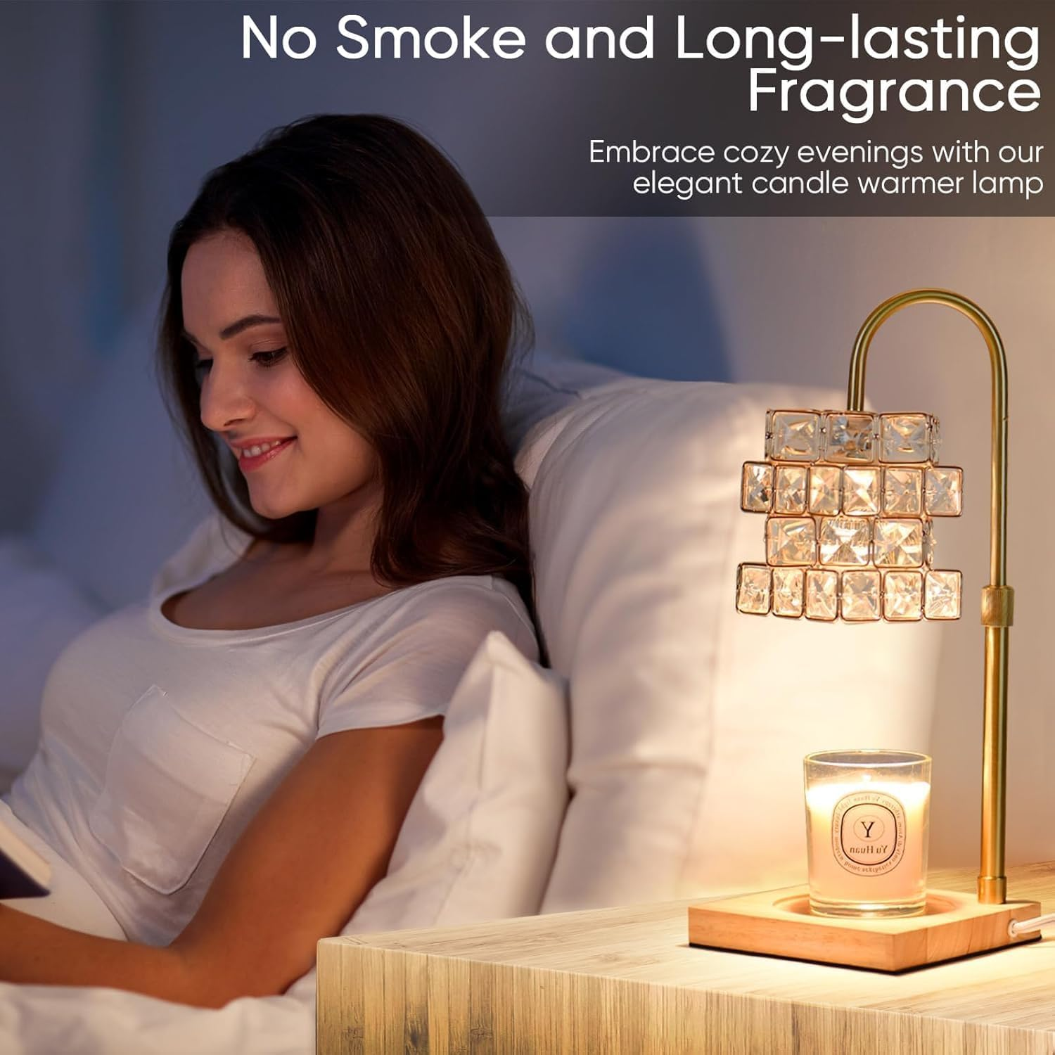 Candle Warmer Lamp with Timer, Electric Candle Warmer Dimmable and Height Adjustable Wax Melt Warmer for Scented Wax Jar Candles, Aromatherapy Decorative Candle Heater Home Fragrance Warmer image number 4