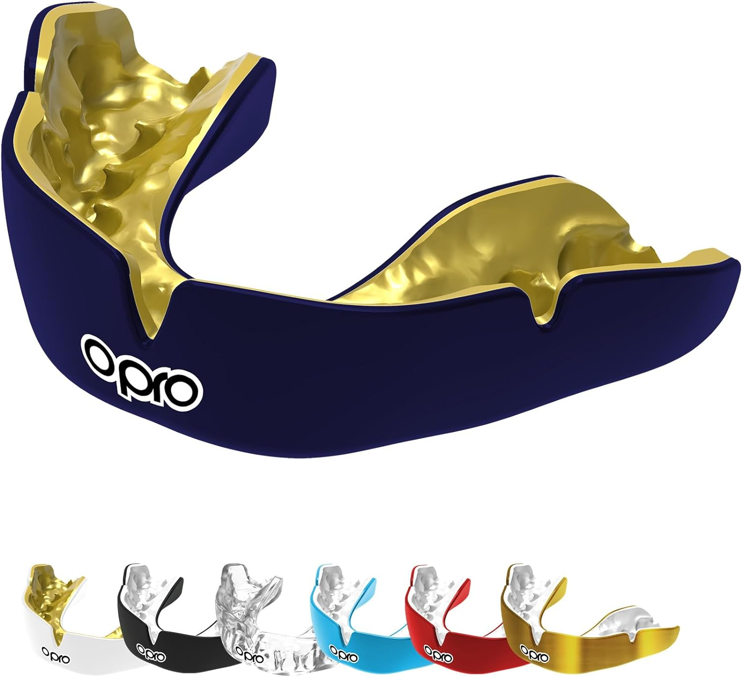 OPRO New Instant Custom-Fit Mouth Guard, Dentist Mouthguard, Revolutionary Fitting Technology for Ultimate Comfort, Protection & Fit, Gum Shield for Rugby, Boxing, Hockey, MMA (Gold, Youth)