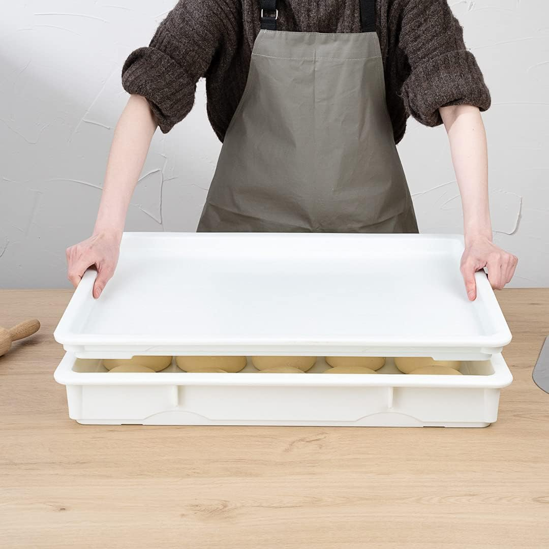 Pizza Dough Proofing Box, 45X31X8.5Cm, Pizza Dough Container, Fits 6-9 Dough Balls, Household Pizza Dough Tray image number 1