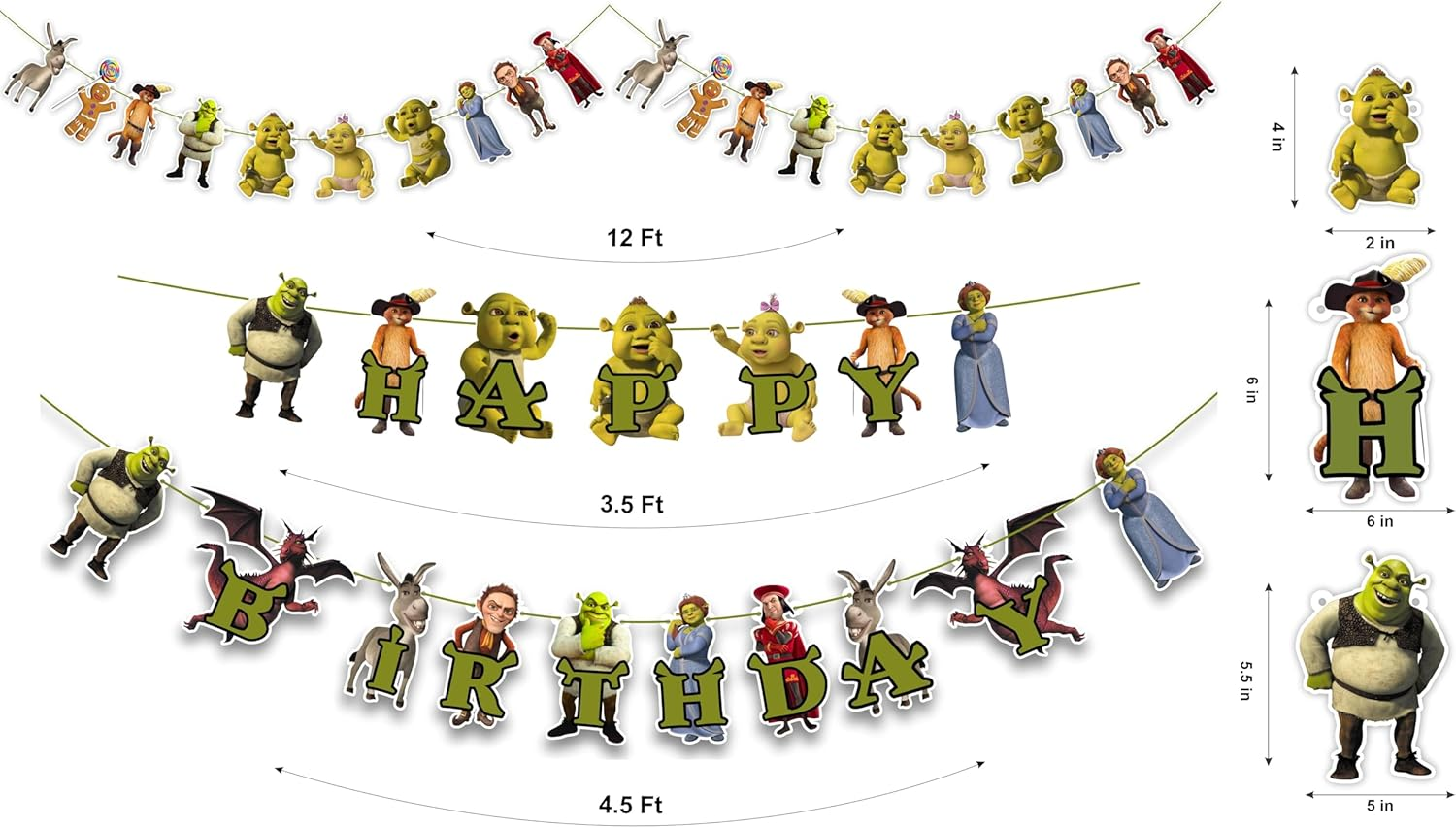 Shrk Theme Birthday Party Supplies &ndash; Fun Ocean & Shrk-Themed Decorations, Includes Plates, Banners, Balloons & More for Boys & Girls Parties image number 2