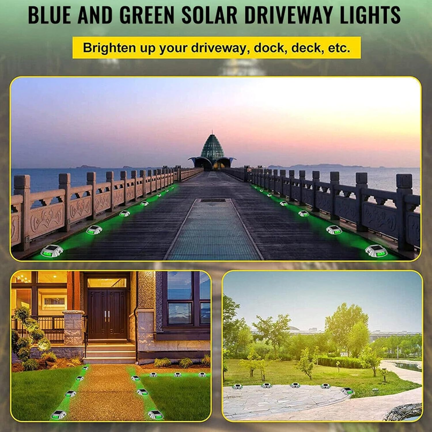 Driveway Solar Lights,Waterproof Outdoor Road Steps Deck Pathway Lights,White 2 PCS