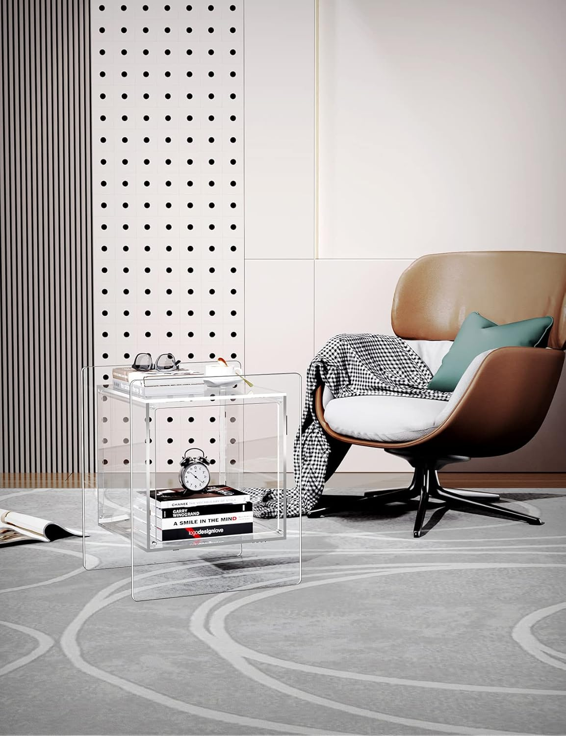 Solaround Acrylic Side Table, Nightstand Bedside Table for Bedroom Living Room, Acrylic Tables (Clear) image number 6