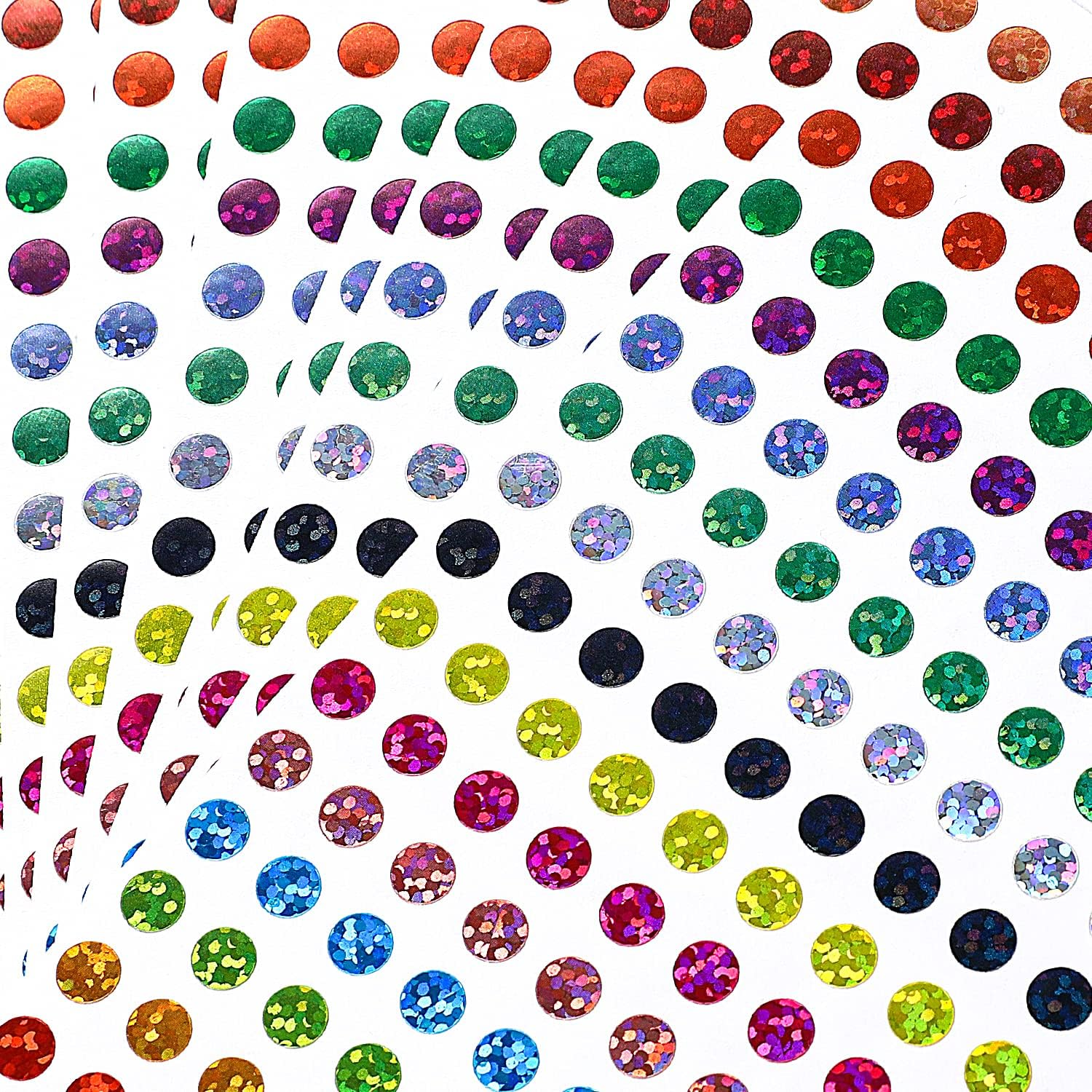 Pack of 3520 Shiny Circle Dot Stickers - 16 Colours Sparkle Coding Labels, Small round Laser Colourful Stickers for Classroom, Office, DIY image number 3