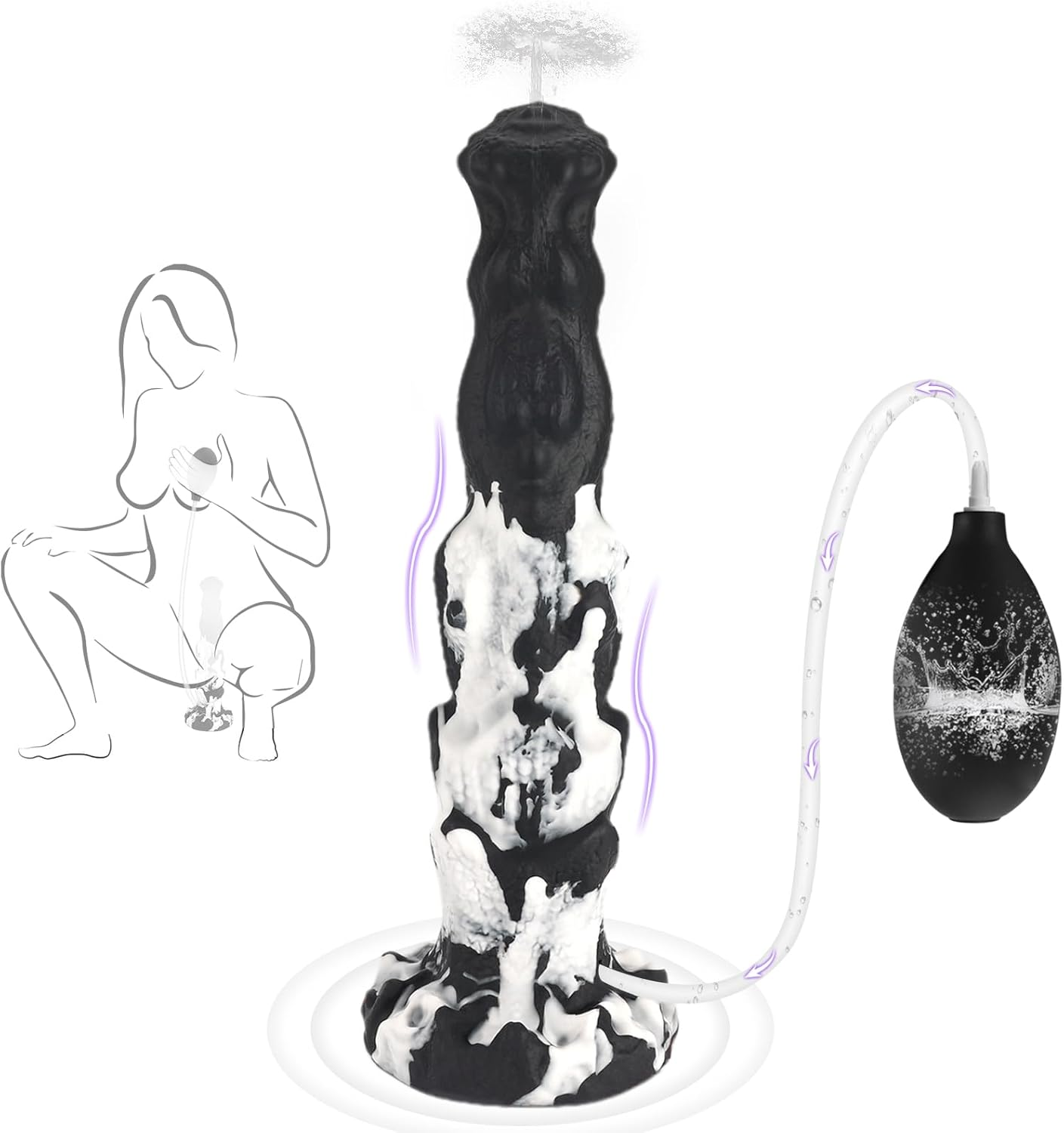 10-Inch Monster Dildo Squirting Sex Toy Horse Knot Dildo, the Irregular Penis, Stimulates Sensitive Points, Strong Suction Cup, Silicone Material, Easy to Clean for Women Men image number 2