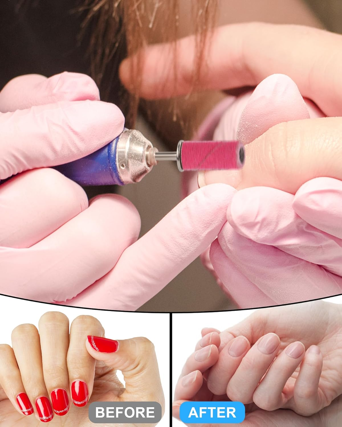 Small Sanding Bands Nail Drill Bits 180 Fine Grit Nail File 100 Pcs Small Sanding Bands for Nail Drill with 3.2Mm Mandrel Bit for Manicures and Pedicure(Pink) image number 5