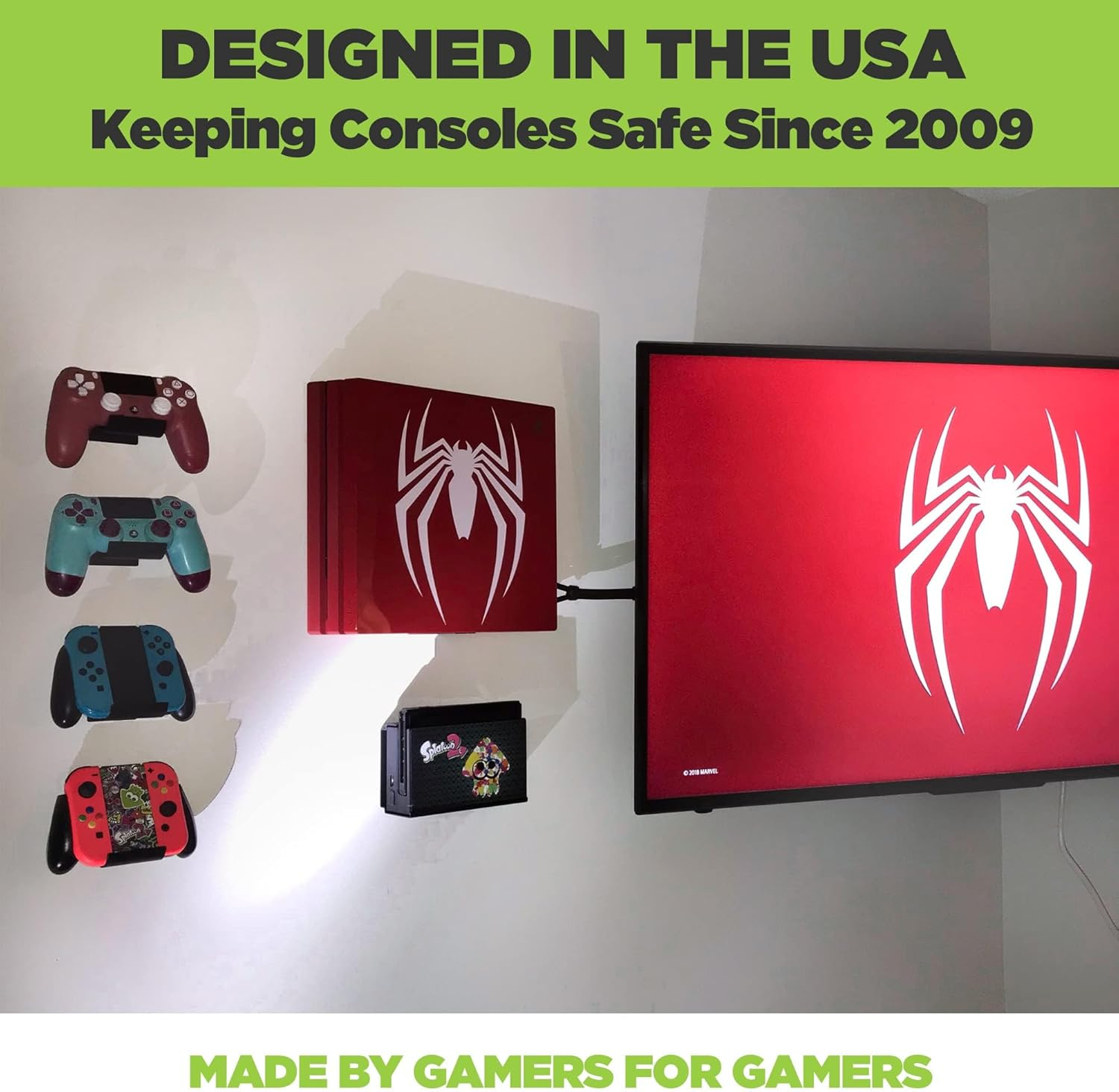 Hideit Mounts Switch Wall Mount - American Company, Steel Mount for Nintendo Switch and Nintendo Switch OLED to Safely Store Your Switch Console image number 1