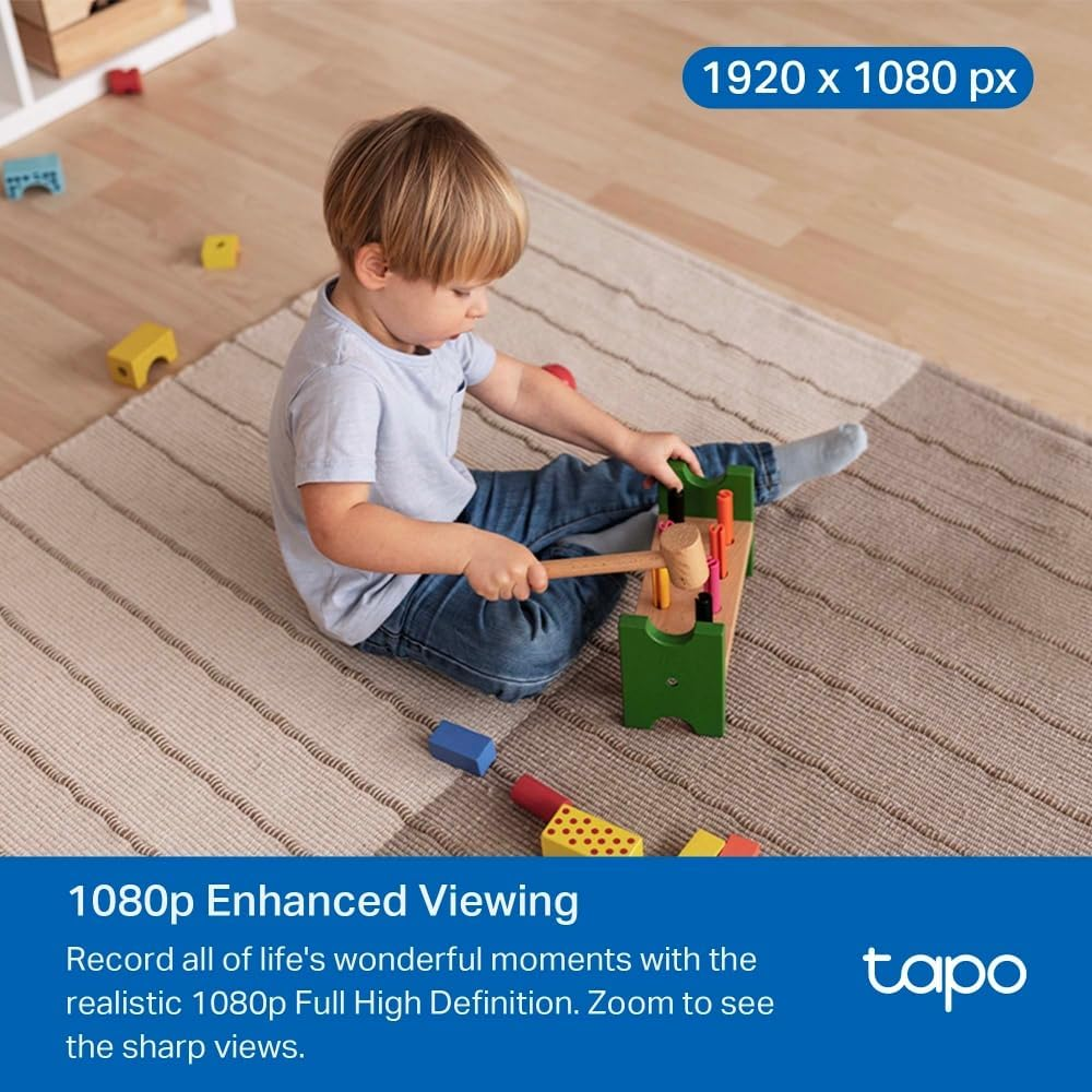 Tapo Tp-Link Smart Home Security Wi-Fi Camera, Baby Monitor, 1080P, 360&deg;, Free AI Tracking, Motion & Person Detection, Notification, Night Vision, SD Card, Voice Control, No Hub Required(Tapo C201) image number 4