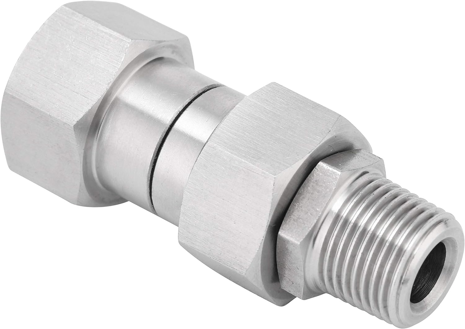 M MINGLE Pressure Washer Swivel Fitting, Metric M22 14Mm Thread, Stainless Steel, 4500 PSI image number 3