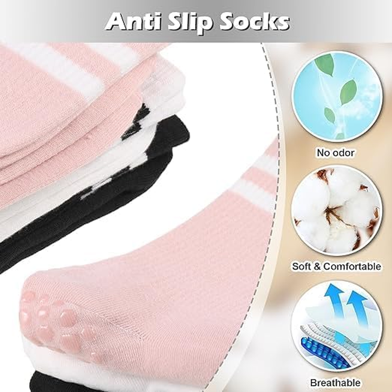 NEDLON (3 Pairs) Pilates Grip Socks for Women Non-Slip (Size 35-40) Non-Slip Socks, Yoga, Gym, Training, Barre, Slippers Breathable, Soft Yoga Socks image number 2