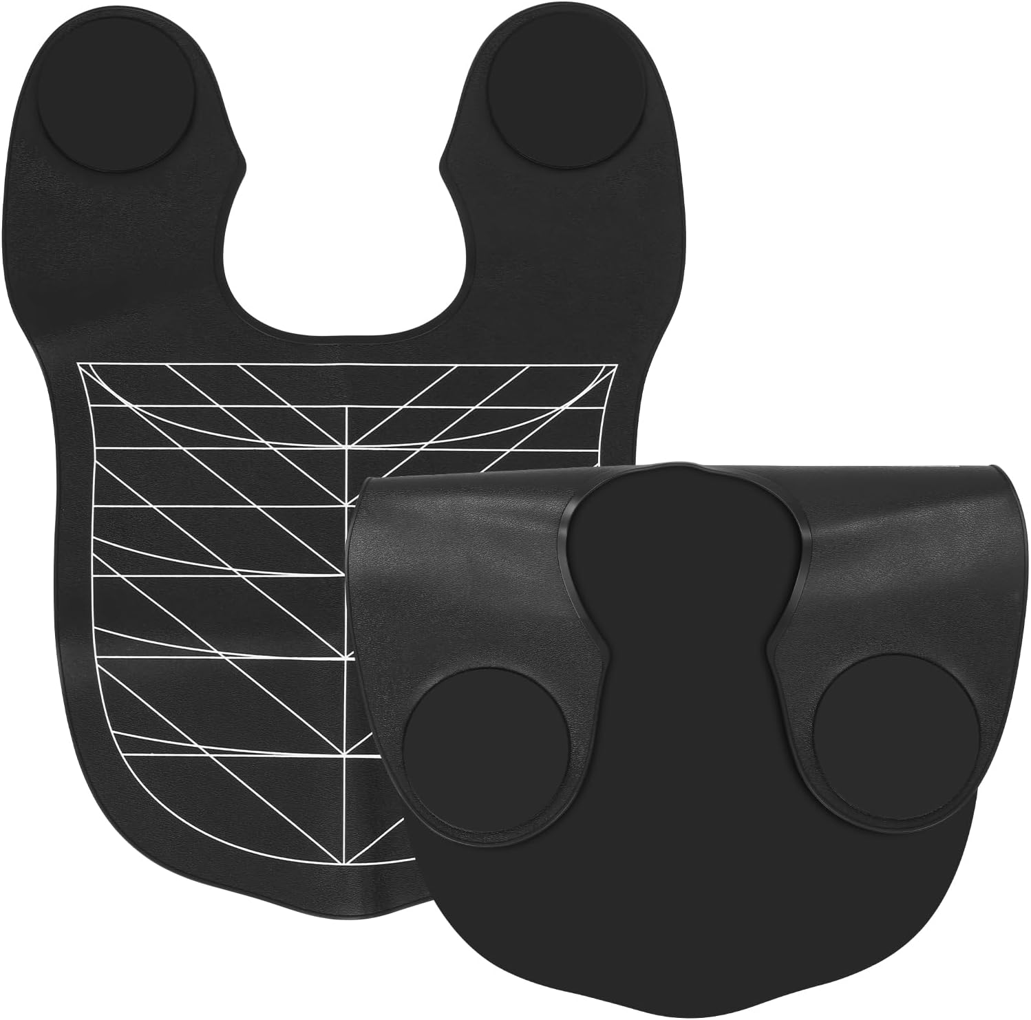 Rdjeokf 2Pcs Hair Cutting Collar with Guidelines, Waterproof Silicone Hair Cuttings Mat, Salon Hairdressing Pad for Hair Stylist, Barber Shop, Salon & Home Use (Grey)