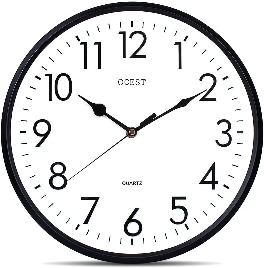 OCEST Garden Clocks Outdoor Waterproof, 12Inch Large Display Battery Operated Quartz Decorative Clock Silent Non-Ticking round Easy to Read for Pool Patio Bathroom Kitchen image number 1