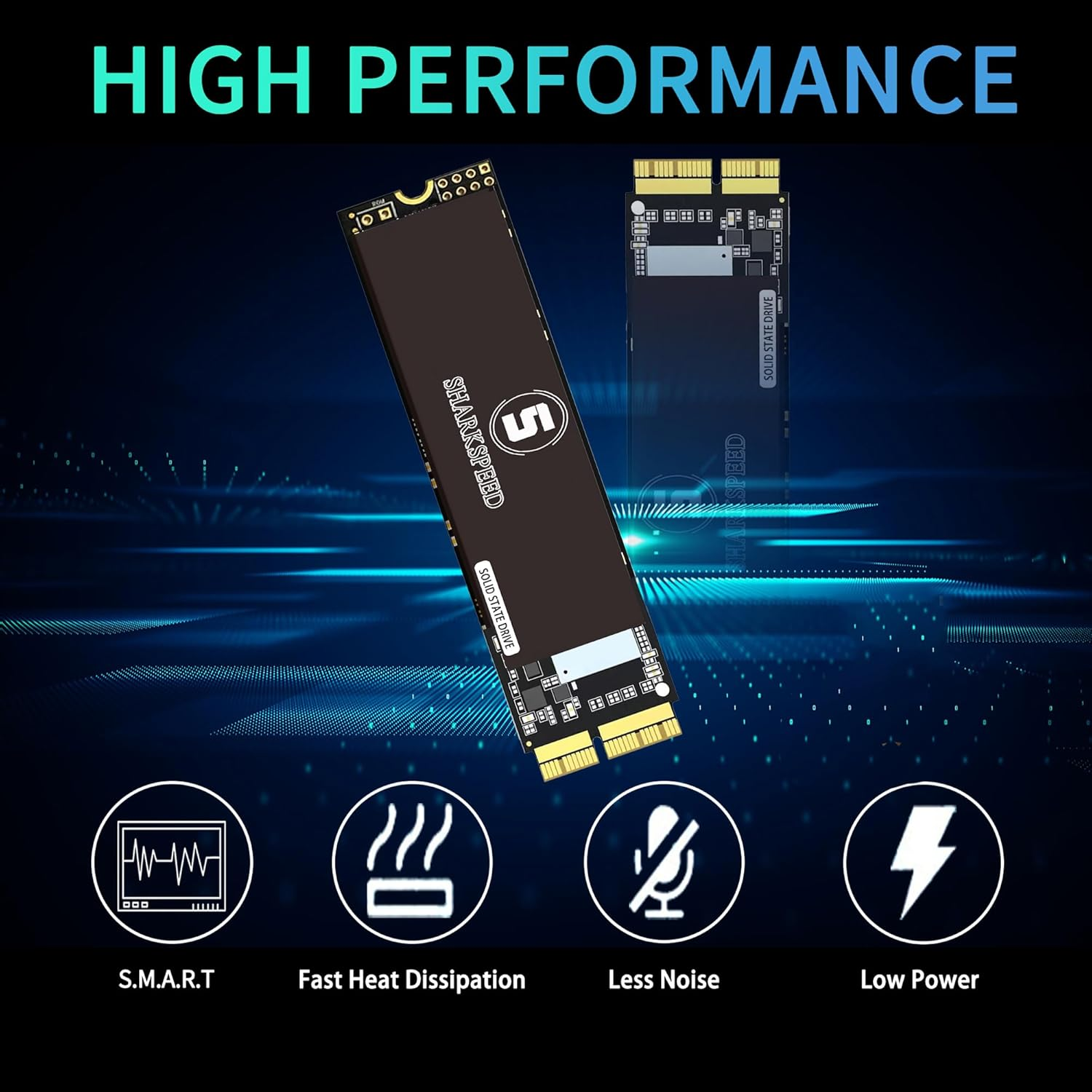 SSD 512GB Nvme Replacement for Macbook Air A1465 A1466(2013-2015,2017), Macbook Pro A1502 A1398(Retina 2013-2015), M.2 Pcie Gen3.0X4