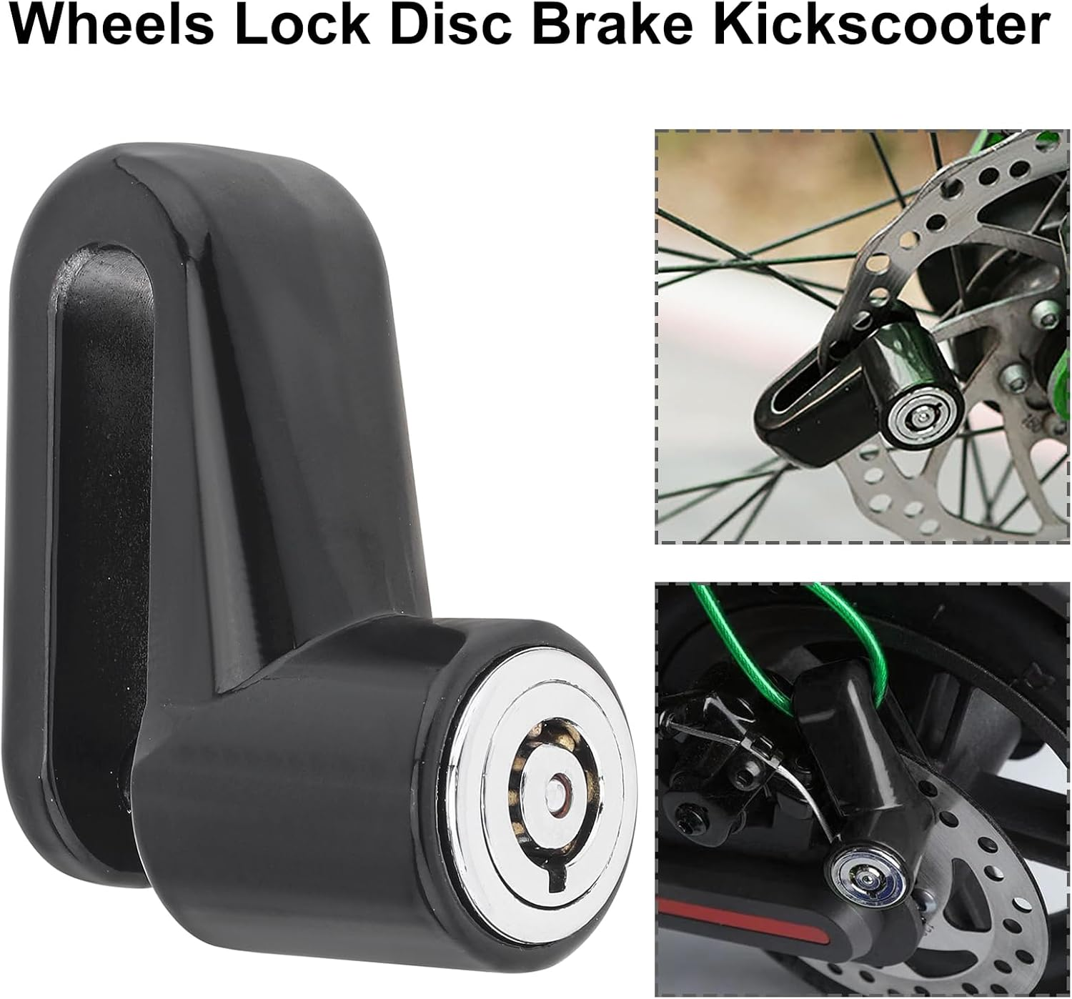 Windance 2PCS Disc Brake Lock with Reminder Cable 120Cm/47In, anti Theft Wheel Lock for Motorcycles Scooters Bicycles image number 5