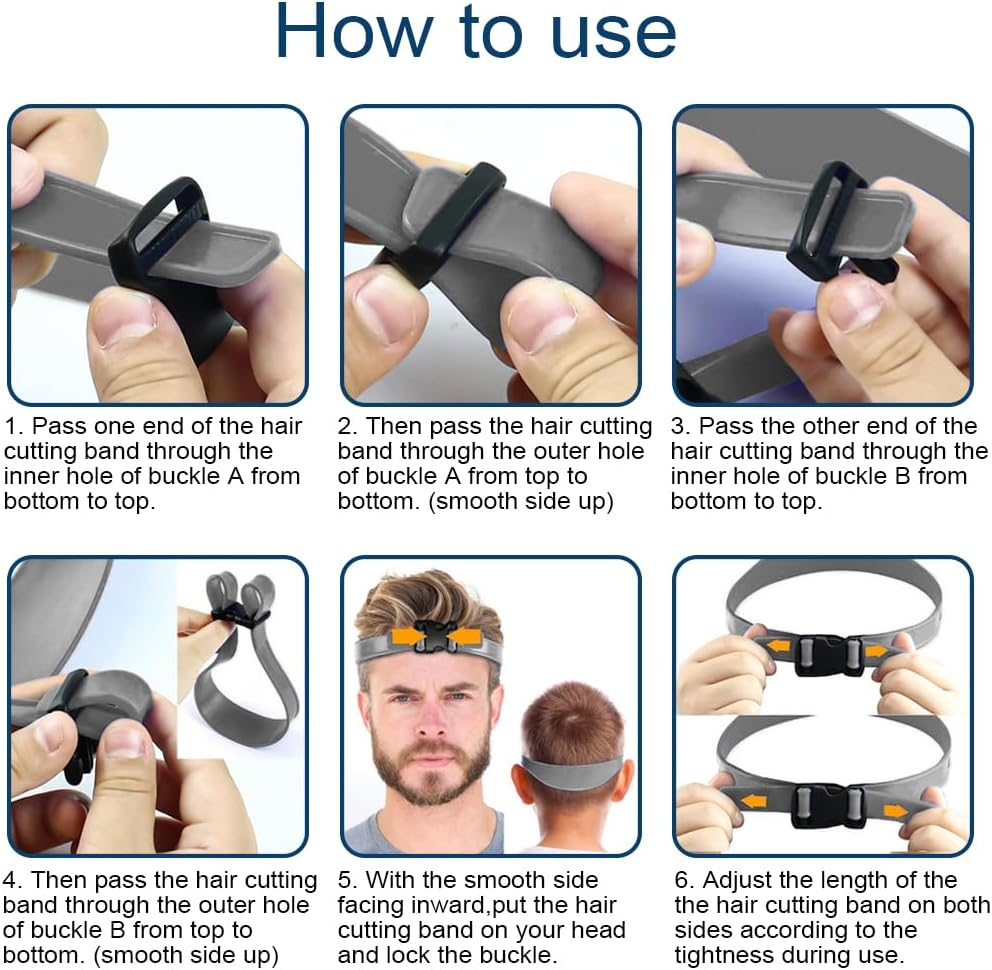 Youery Pack of 3 Barber Comb for Men, Hair Cutting Comb, Hair Cutting Set, Silicone Haircut Band, Professional Curved Positioning Comb, Hair Dye Comb, Hair Cutting Aid image number 1