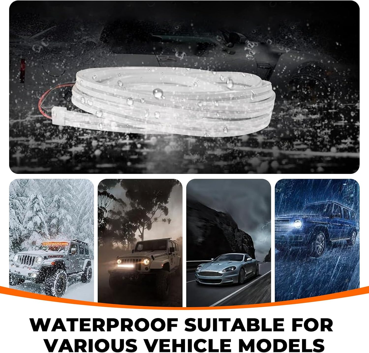 MAEZOE Car LED Boot Light Strip 4M &ndash; Warm White Silicone Interior Ambient Lighting for Trunk, SUV, 4X4 &ndash; Waterproof, Easy Install, Universal Fit for Drivers & Families image number 6