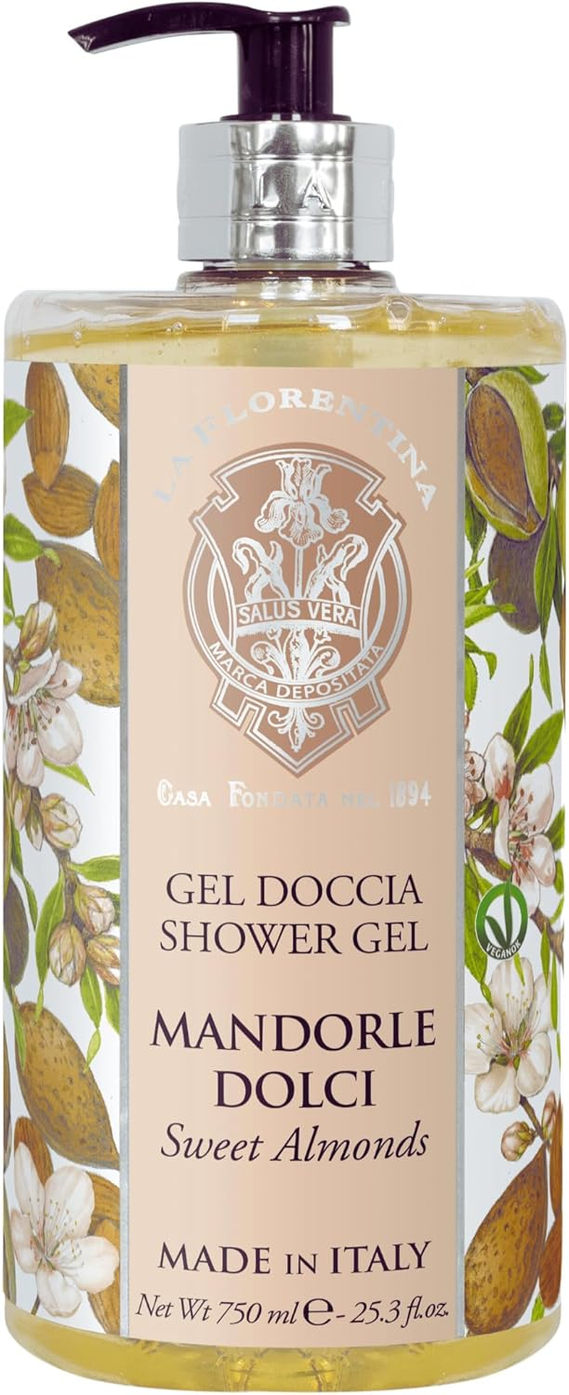 La Florentina Sweet Almond Shower Gel Bottle Pump 750Ml image number 1