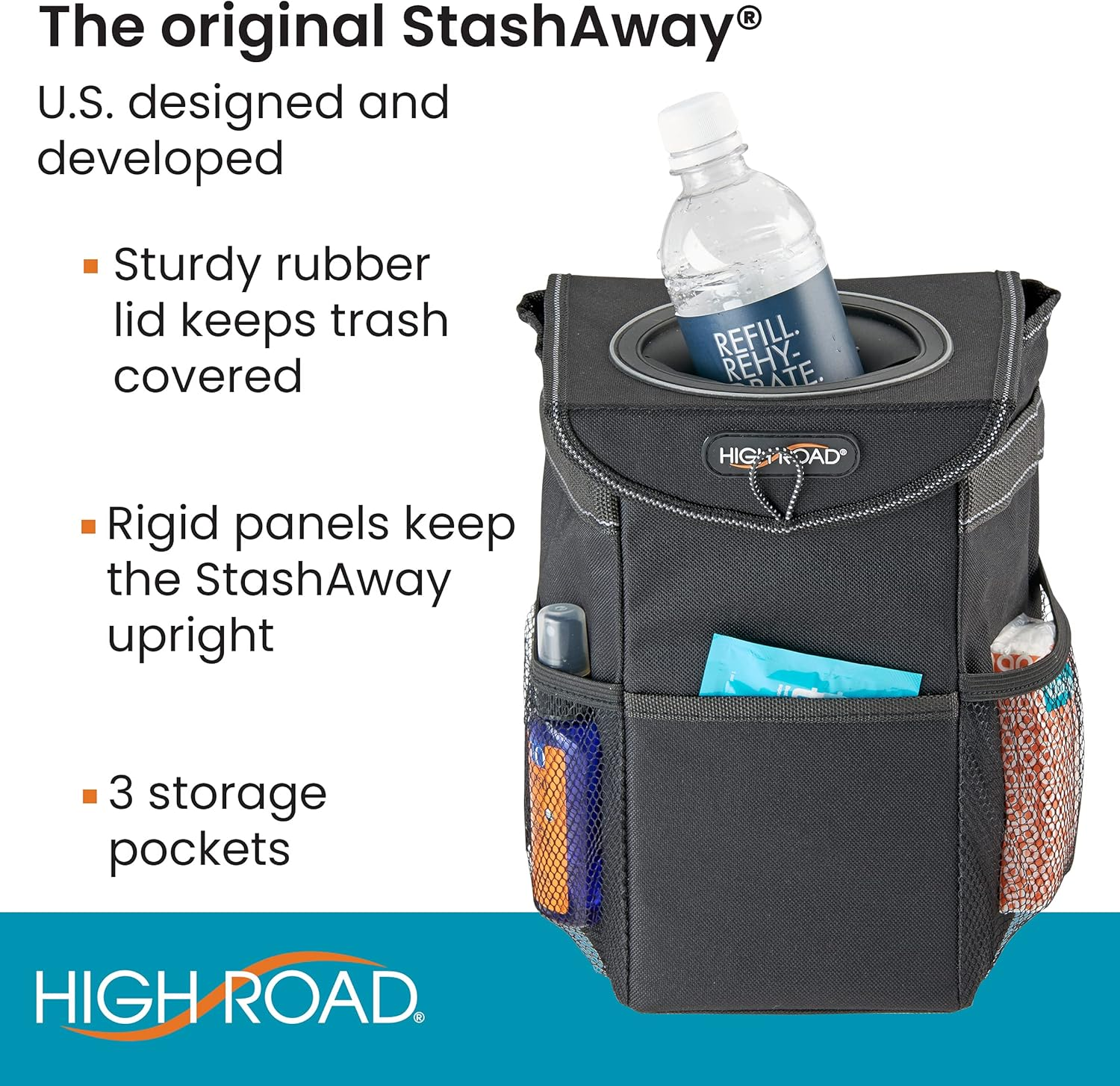 High Road Stashaway Console and Headrest Trash Bin