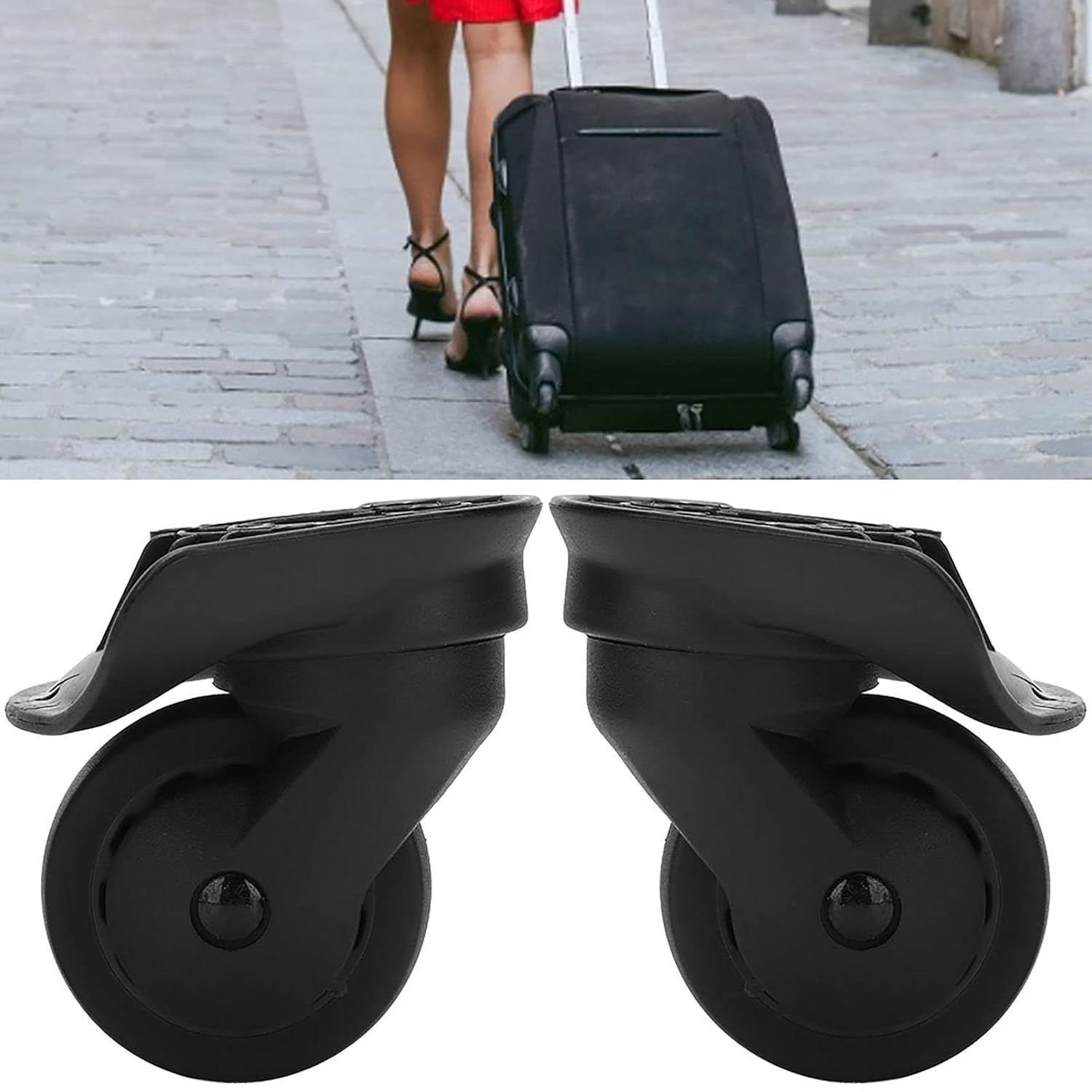 2 Pcs Mute Wheel A52 Mute Single Row Wheel Suitcase Luggage Replacement Universal Wheel Casters Outdoor Luggage Wheels Accessories image number 3