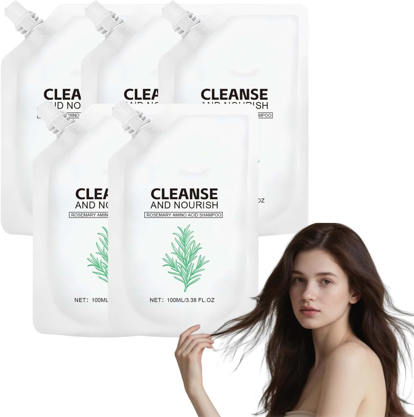 Volumizing Rosemary Shampoo for Oily Scalp - Rosemary Amino Acid Thickening Shampoo for Thinning Hair - Thickening Blend to Strengthen Hair & Reduce Shedding for Men & Women, 100 Ml (5 Boxes)