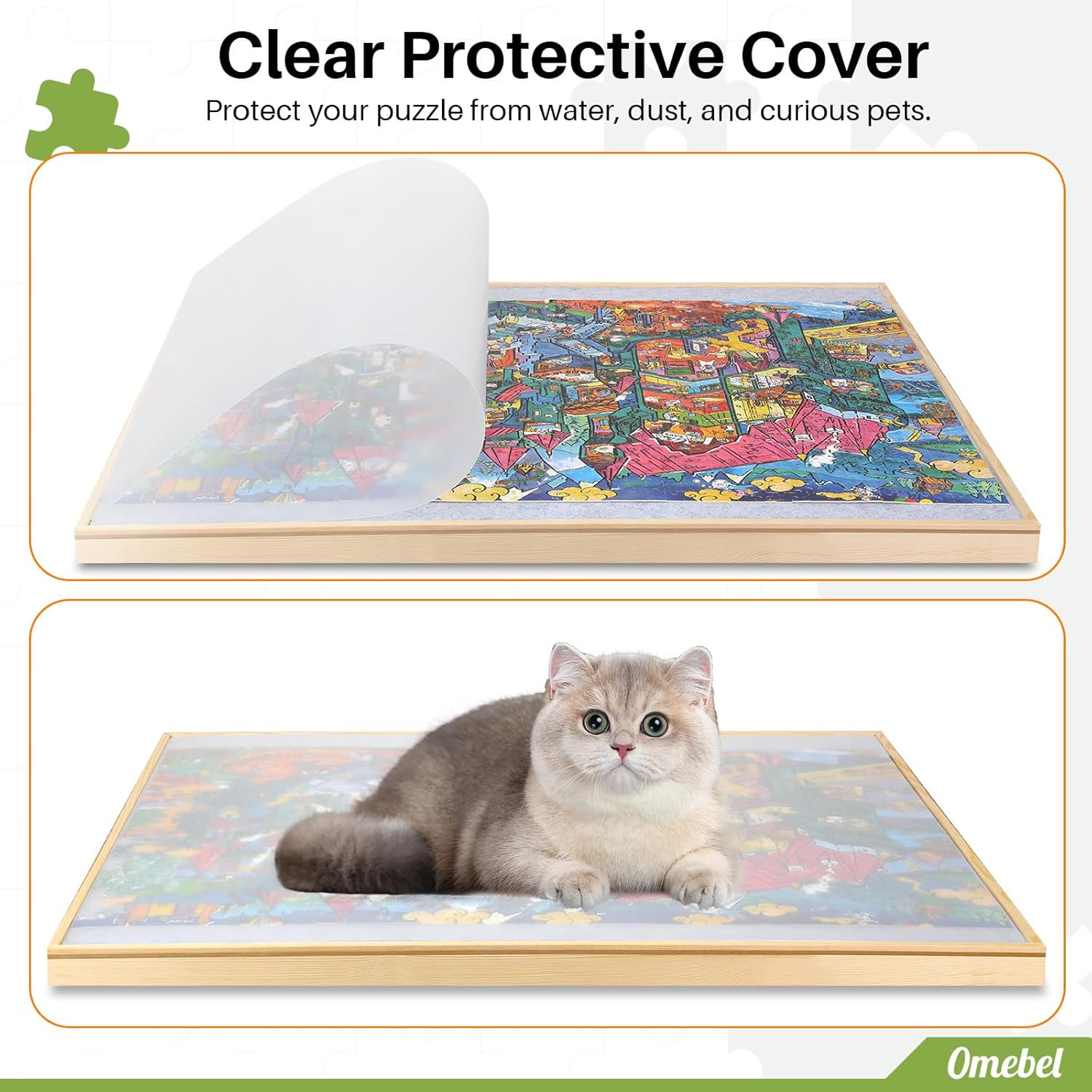 90X69Cm Rotating Jigsaw Puzzle Board with 6 Drawers & Lazy Susan - Premium Wooden Puzzle Table for Adults, Spinning Puzzle Board with Dustproof Clear Cover, Birthdays/Christmas (89X69Cm