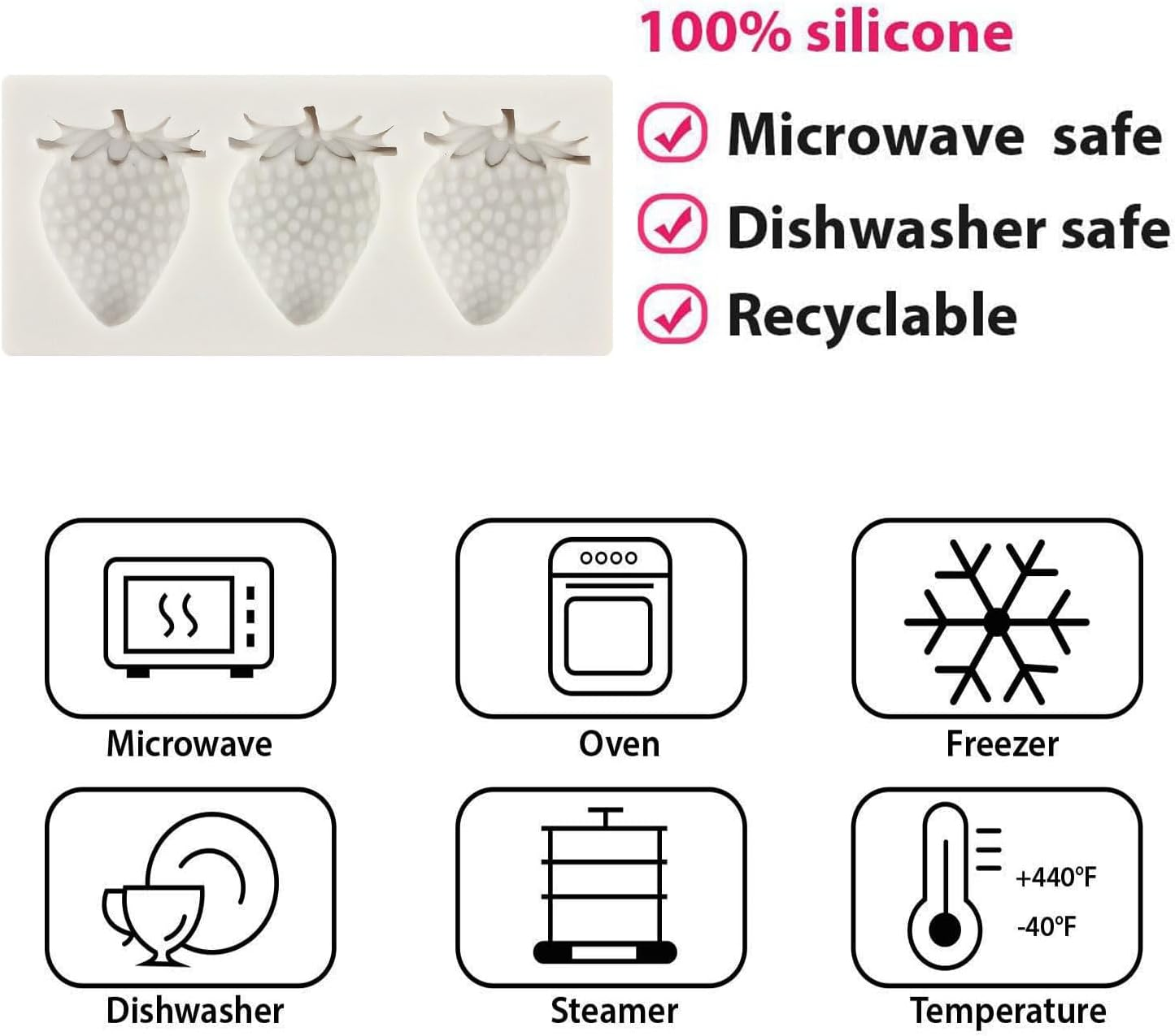 Strawberry Fondant Molds Mini Fruit Chocolate Cake Decorating Silicone Molds for Cupcake Topper Candy Polymer Clay Gum Paste image number 6