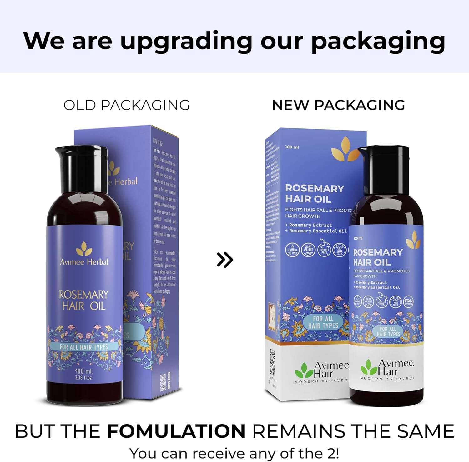 AVIMEE Herbalrosemary Hair Oil | for Hair Growth, Hair Fall Control and Dandruff | 100% Pure & Natural | Mineral Oil Free | 100Ml image number 2