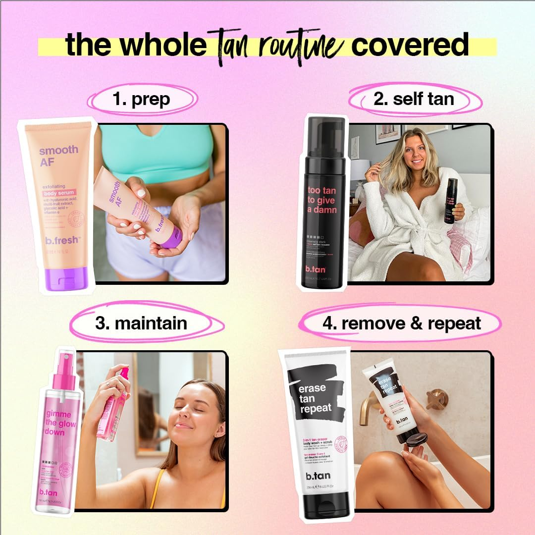 B.Tan Too Tan to Give a Damn Self Tan Mousse for Unisex 6.7 Oz Mousse image number 2