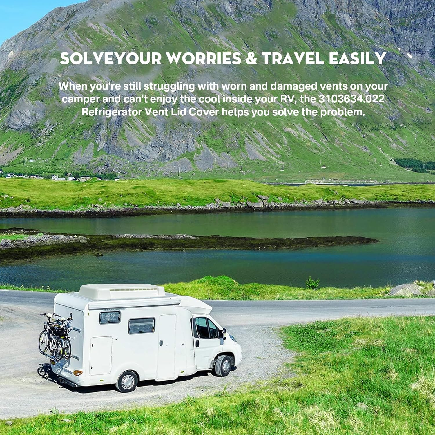 Earthtec 3103634.022 Rv Refrigerator Roof Vent Cover Replacement for Dometic Fridge Roof Vent Lid Cap image number 3