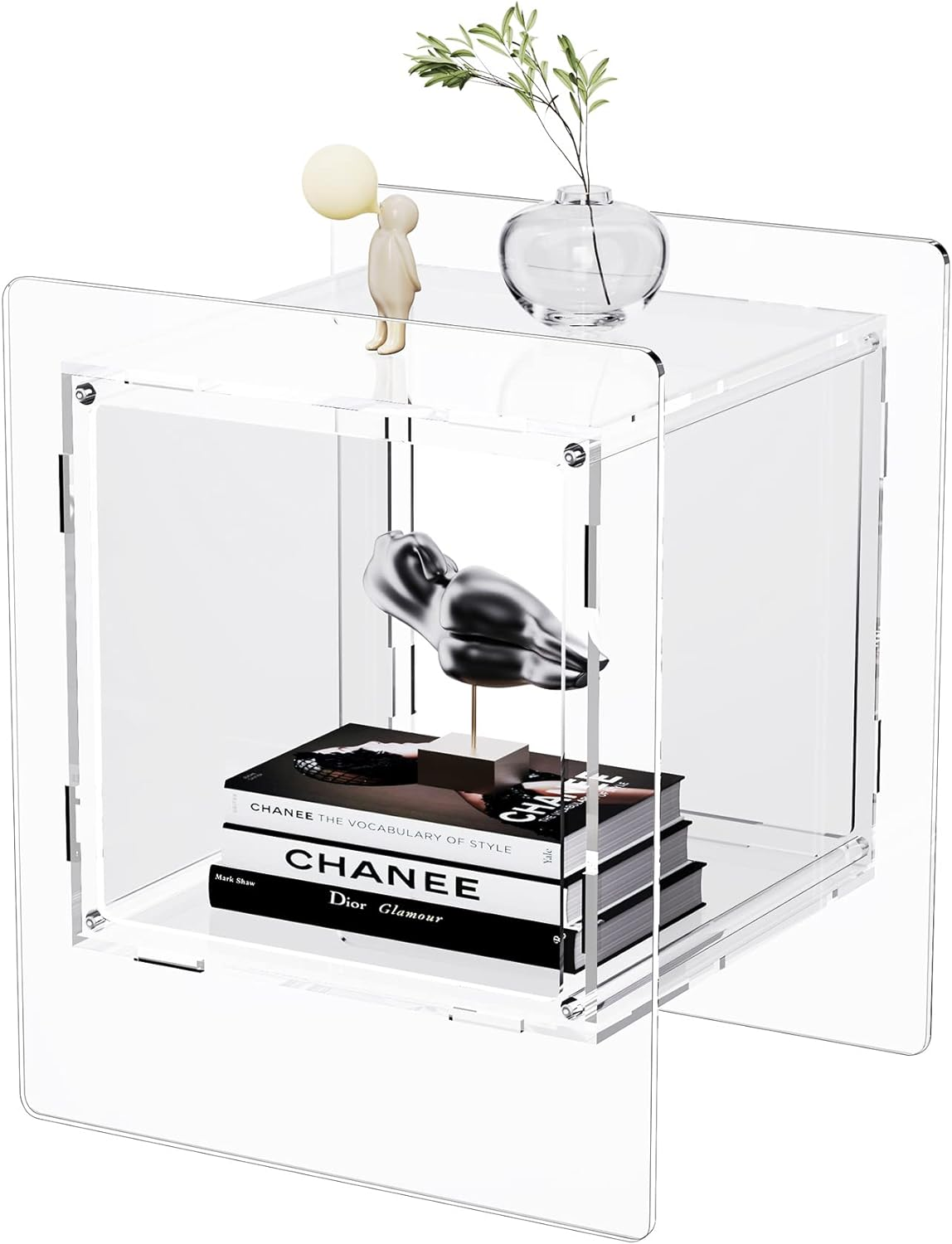 Solaround Acrylic Side Table, Nightstand Bedside Table for Bedroom Living Room, Acrylic Tables (Clear) image number 5