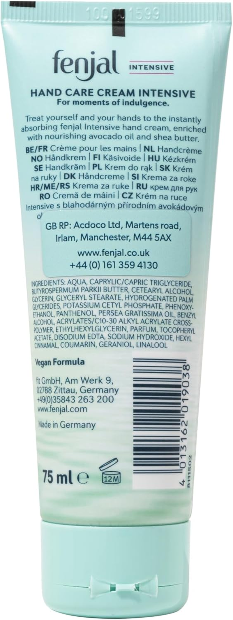 Fenjal Intensive Hand Cream with Avocado Oil and Shea Butter 75 Ml - Intensive Hand Cream Care image number 6