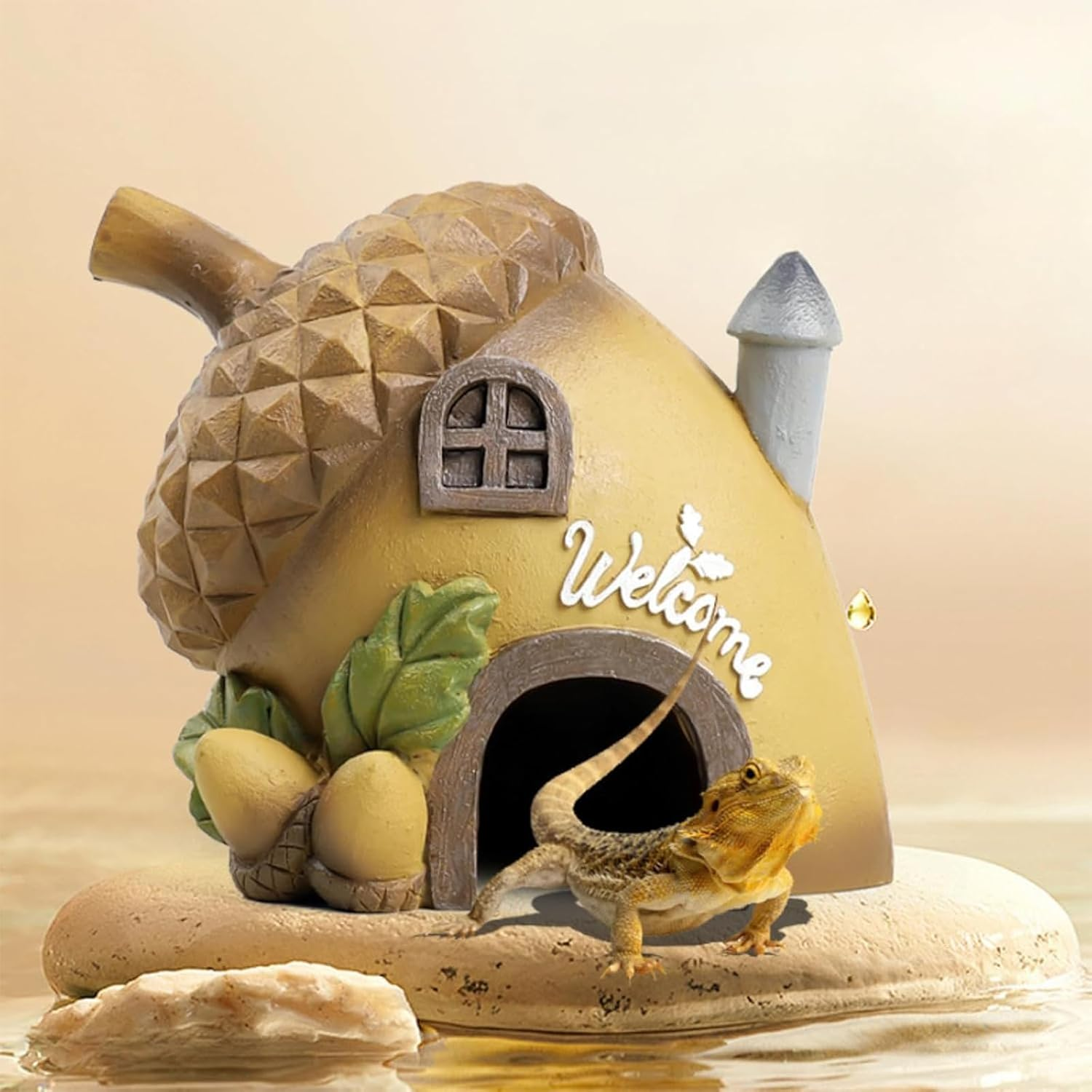 Cozioz Small Animal Hideout Hut &ndash; Chewable Cage Cave Toy for Sugar Gliders, Hedgehogs, Chinchillas, Squirrels, and Hamsters | Habitat Decor Accessories(Pineapple 2) - Carrot image number 2