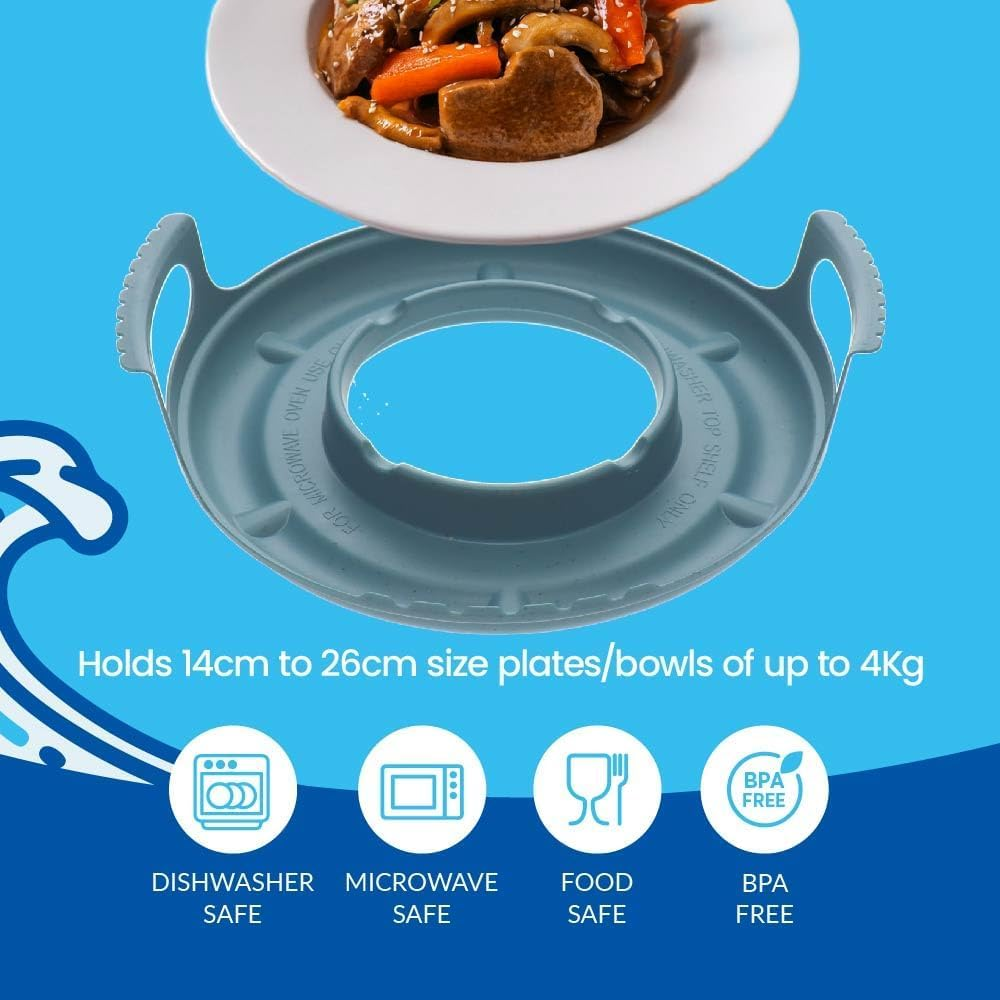 White Magic 100% Ocean Bound Plastic Microwave Cool Caddy &ndash; Spill-Proof Microwave Holder with Raised Edges | Bpa-Free, Dishwasher & Freezer Safe, Protects Hands from Burns image number 3