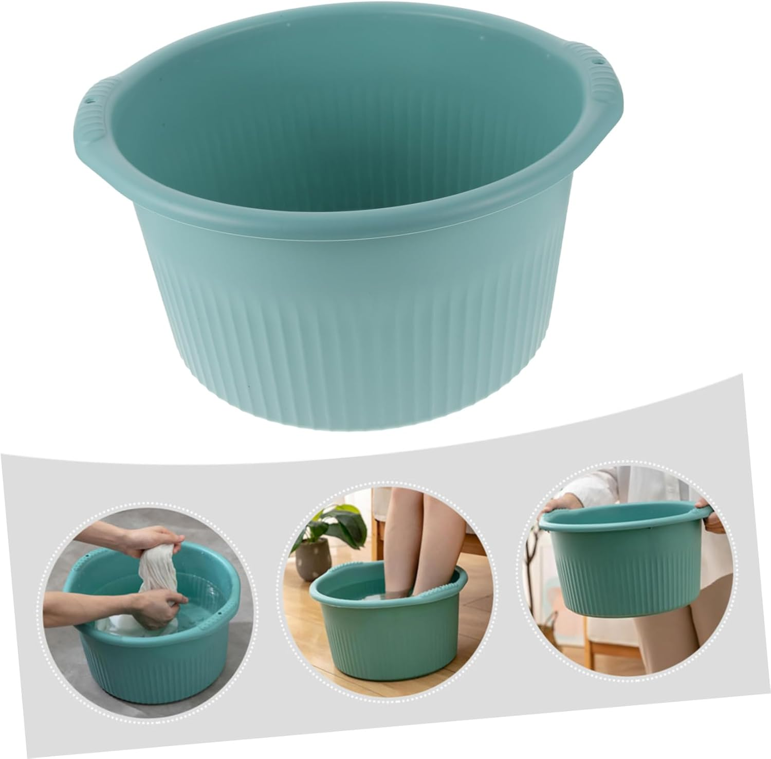 GLEAVI Foot Soaking Basin Massage Function Capacity Foot Wash Tub for Relaxation and Circulation Practical Phone Groove for Home Use - Orange image number 7