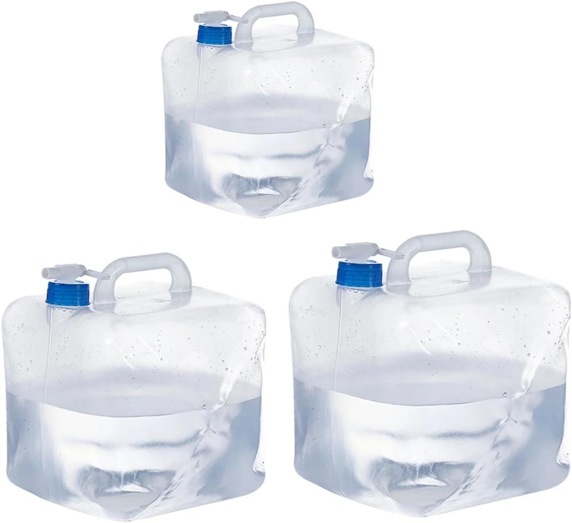 AIMALL 3Pcs Folding Camping Water Containers with Spigot &ndash; 10L 15L 20L Bpa-Free PE Portable Water Storage Buckets with Faucet and Handle for Outdoor Hiking Self-Driving Tour image number 1