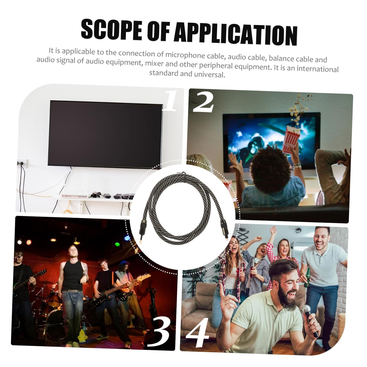 Optical Audio Cable to round Fiber Optic Wire for Home Theater Sound Bar with Stable Signal Transmission and Woven Protection image number 1